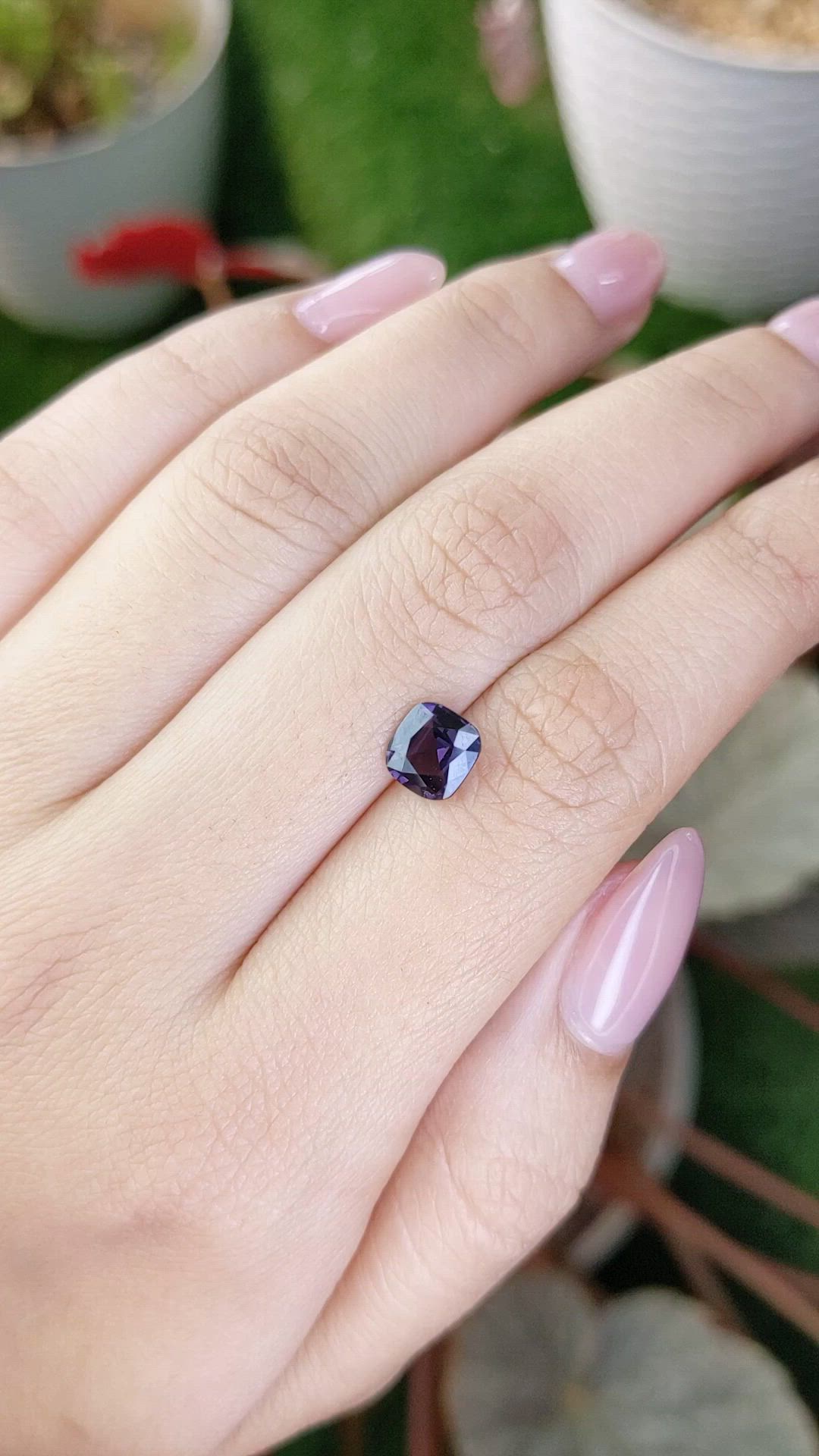 1.35 Ct. Purple Spinel from Ceylon (Sri Lanka) Size Video
