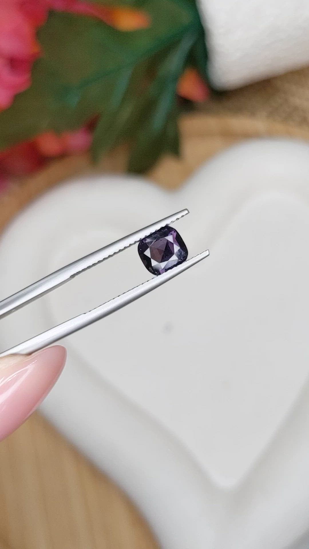 1.35 Ct. Purple Spinel from Ceylon (Sri Lanka) Size Video