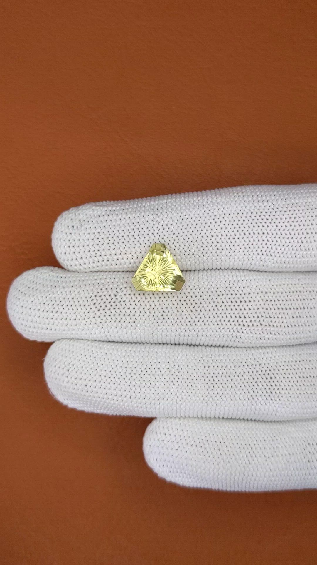 3.79 Ct. Lemon Quartz from Madagascar Size Video