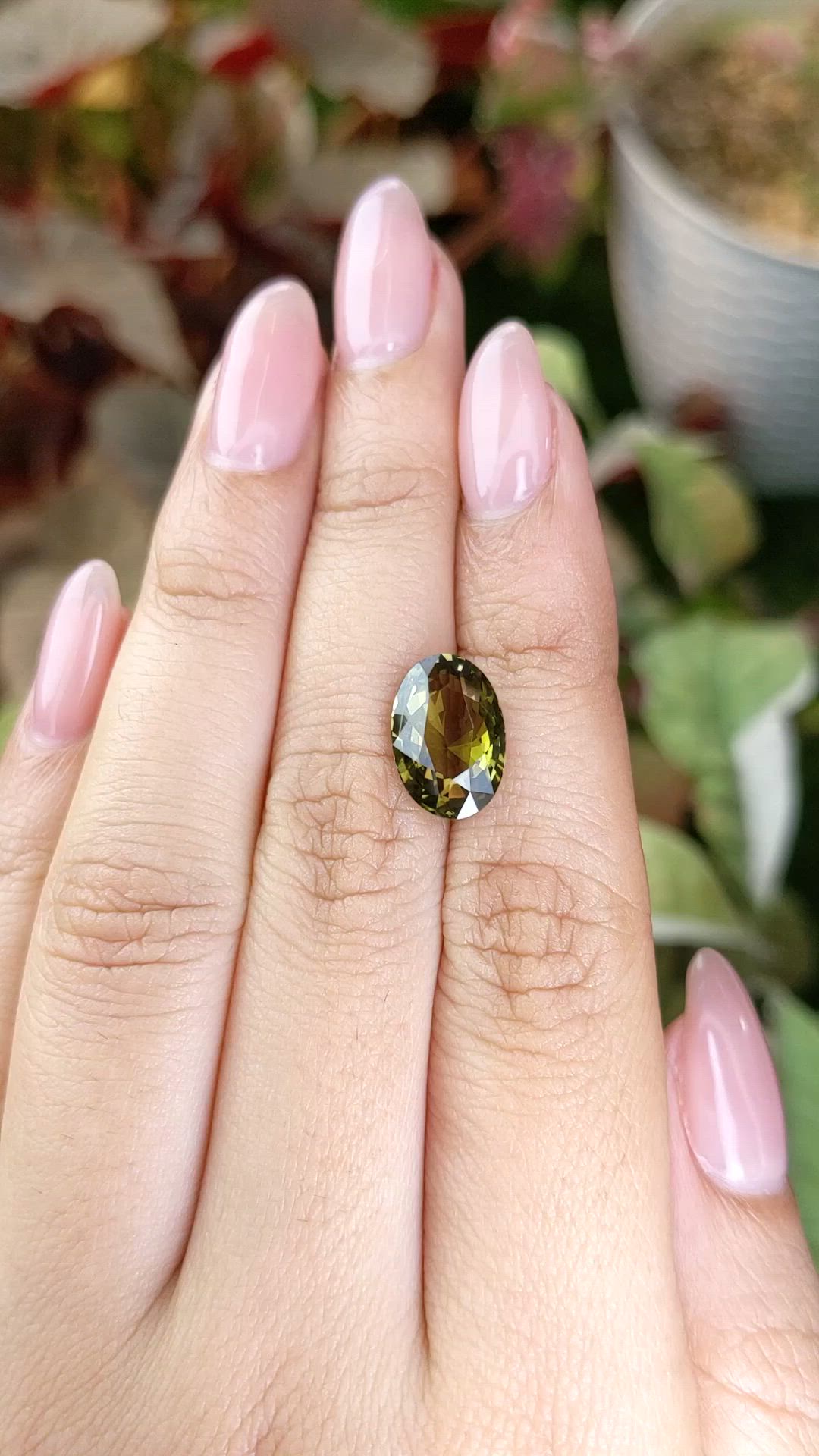 5.01 Ct. Yellowish Green Chrysoberyl from Ceylon (Sri Lanka) Size Video