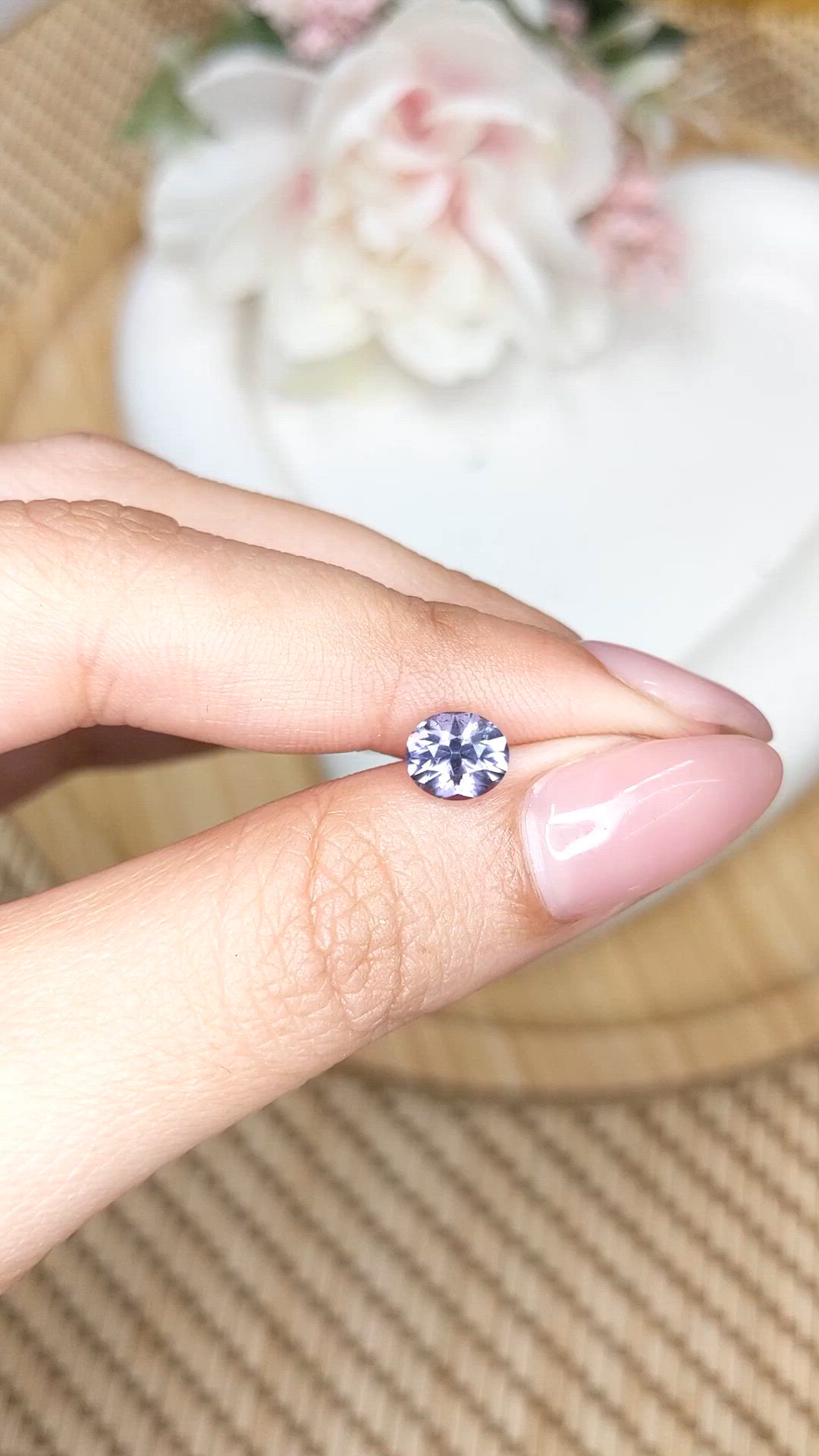 1.25 Ct. Purple Spinel from Ceylon (Sri Lanka) Size Video