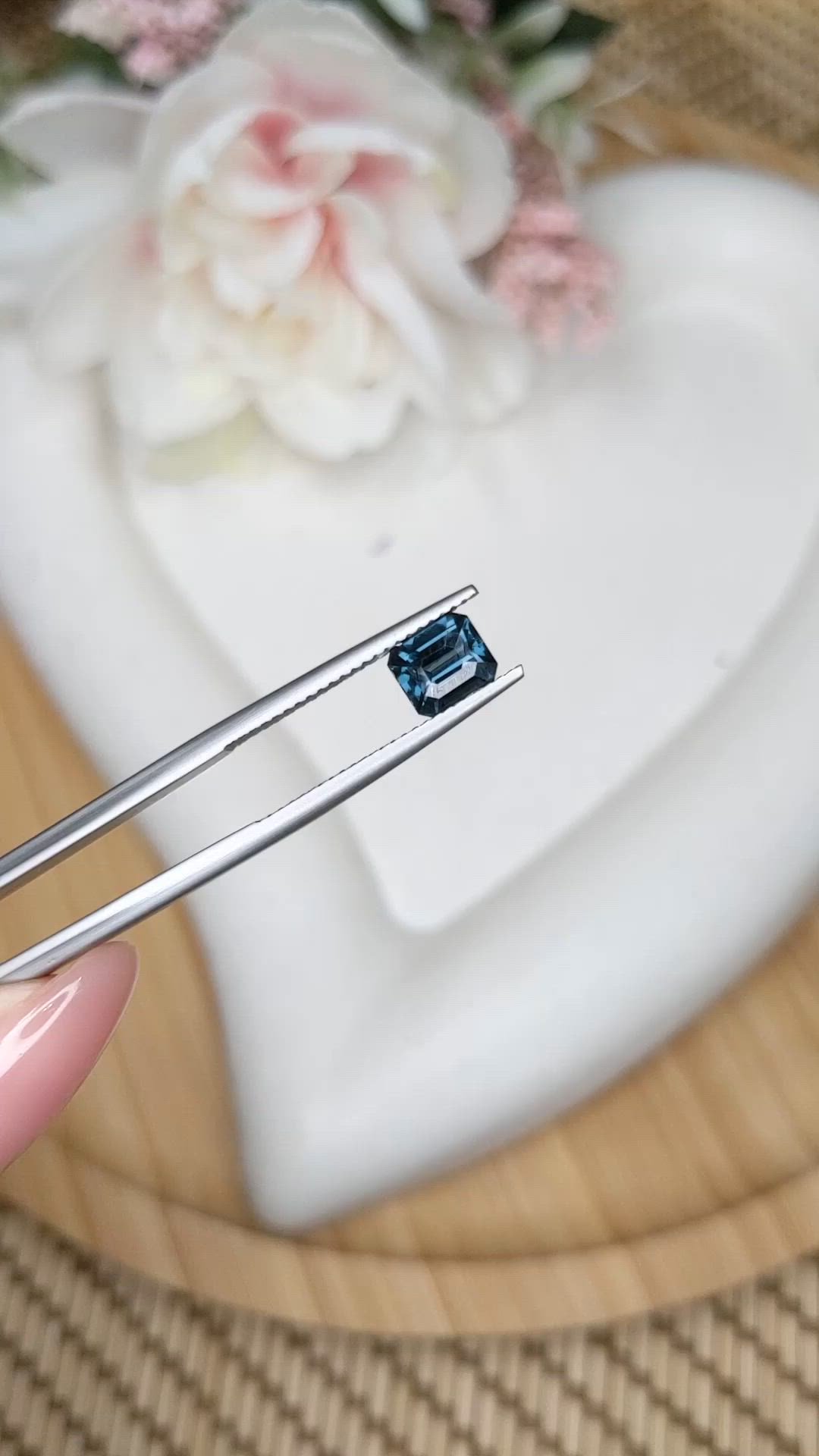 1.39 Ct. Greenish Blue Spinel from Ceylon (Sri Lanka) Size Video