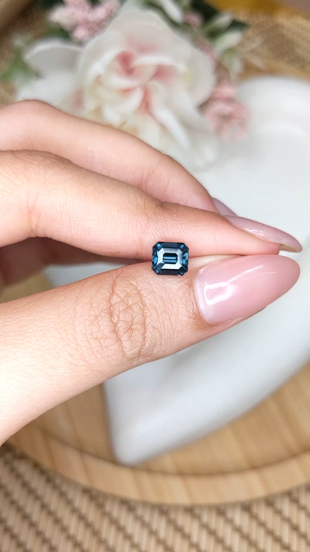 1.39 Ct. Greenish Blue Spinel from Ceylon (Sri Lanka) Size Video
