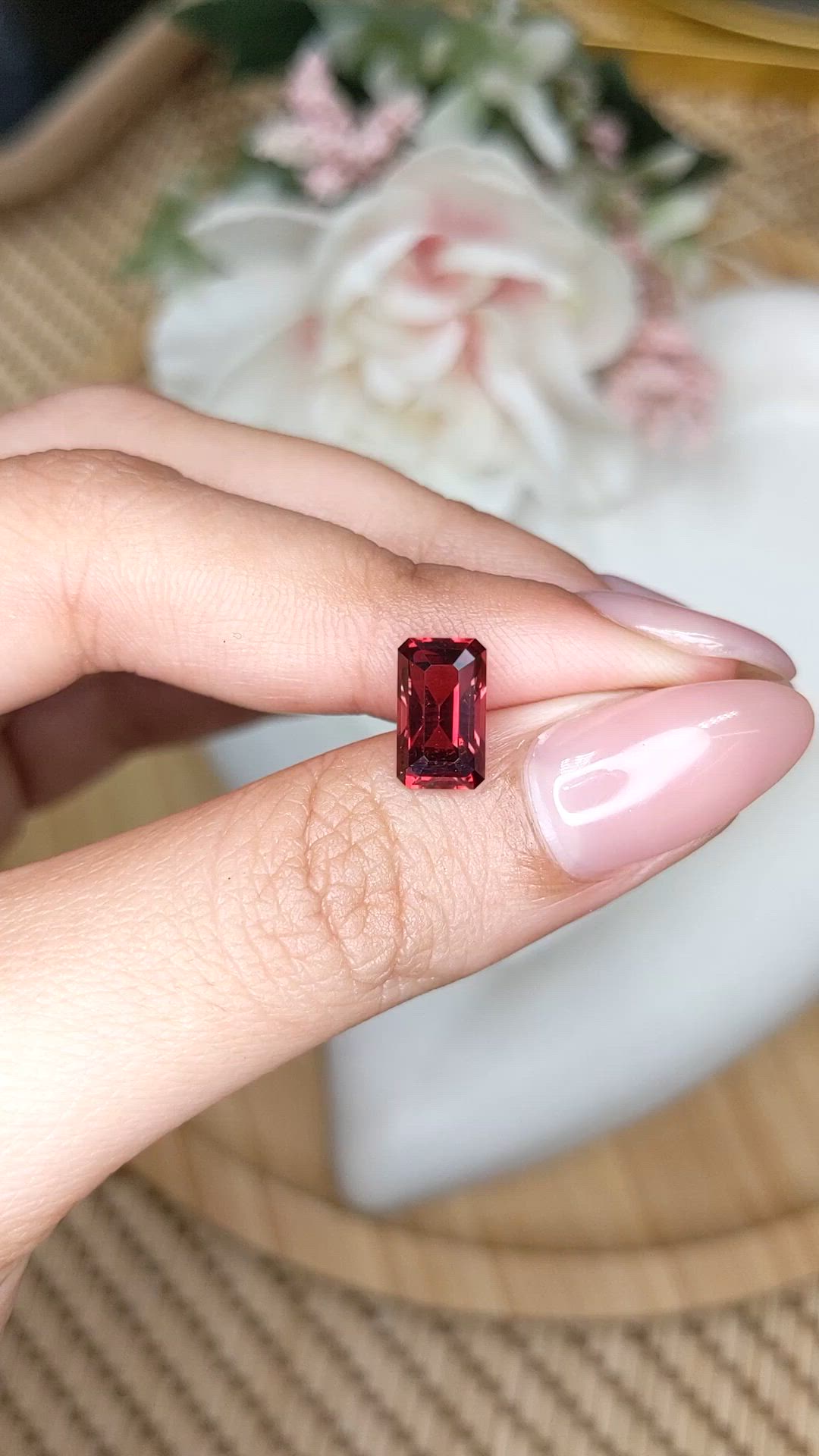 2.88 Ct. Red Garnet from Ceylon (Sri Lanka) Size Video