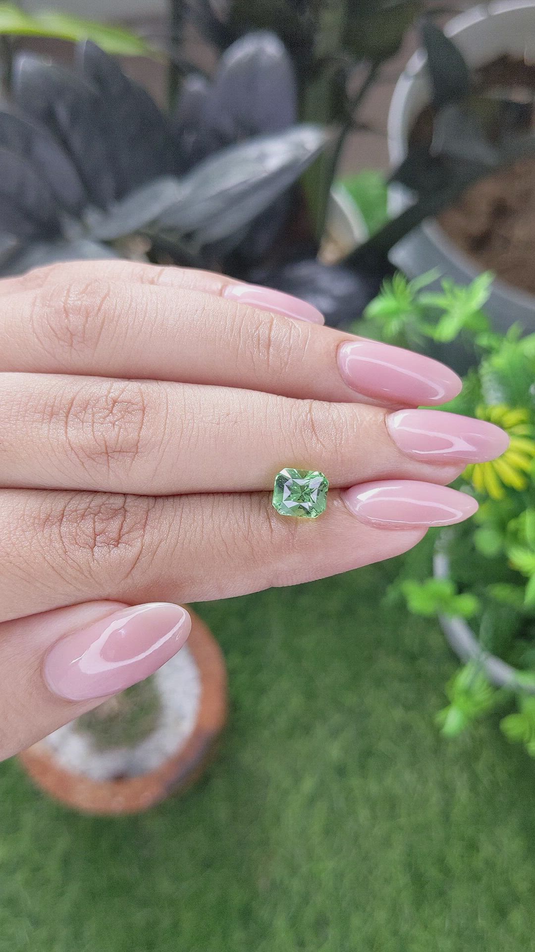 2.26 Ct. Green Grossular Garnet from Tanzania Size Video