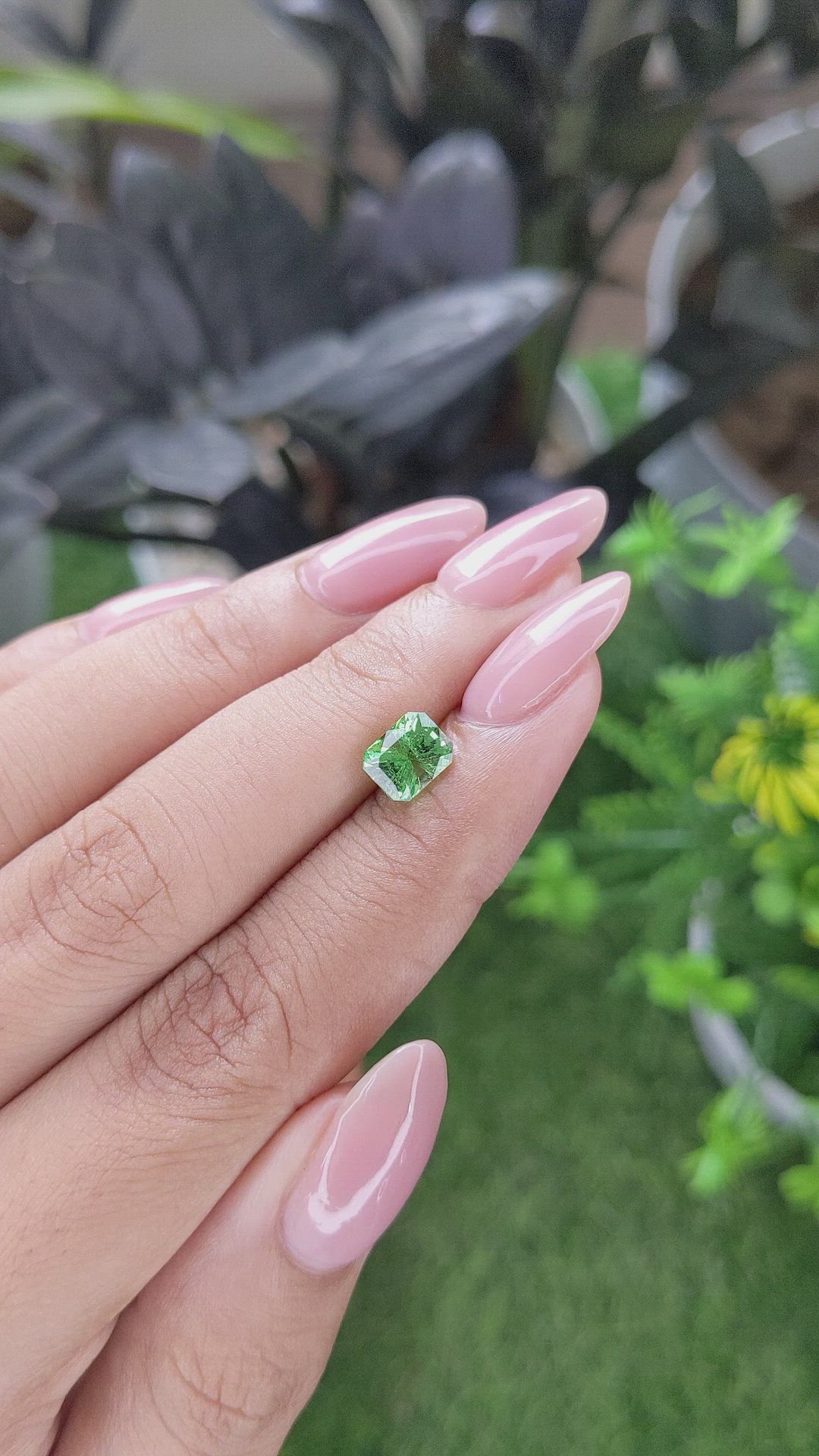 1.62 Ct. Green Grossular Garnet from Tanzania Size Video