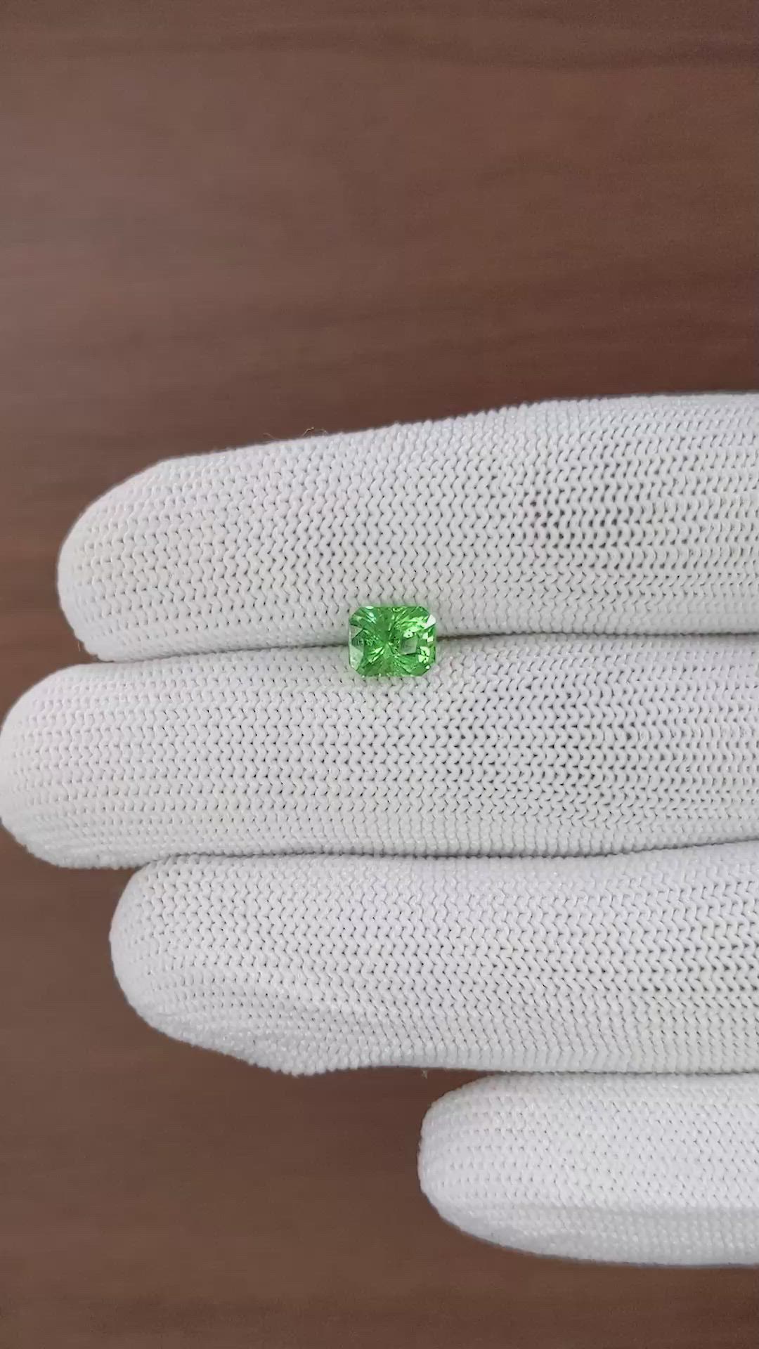 1.62 Ct. Green Grossular Garnet from Tanzania Size Video