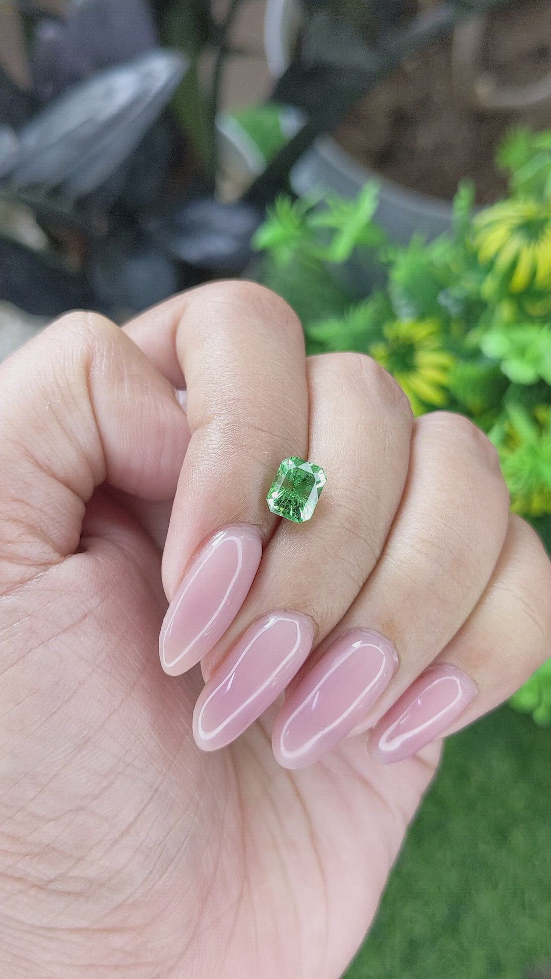 1.62 Ct. Green Grossular Garnet from Tanzania Size Video