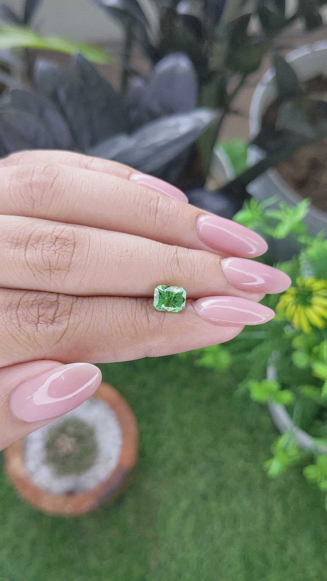 1.62 Ct. Green Grossular Garnet from Tanzania Size Video