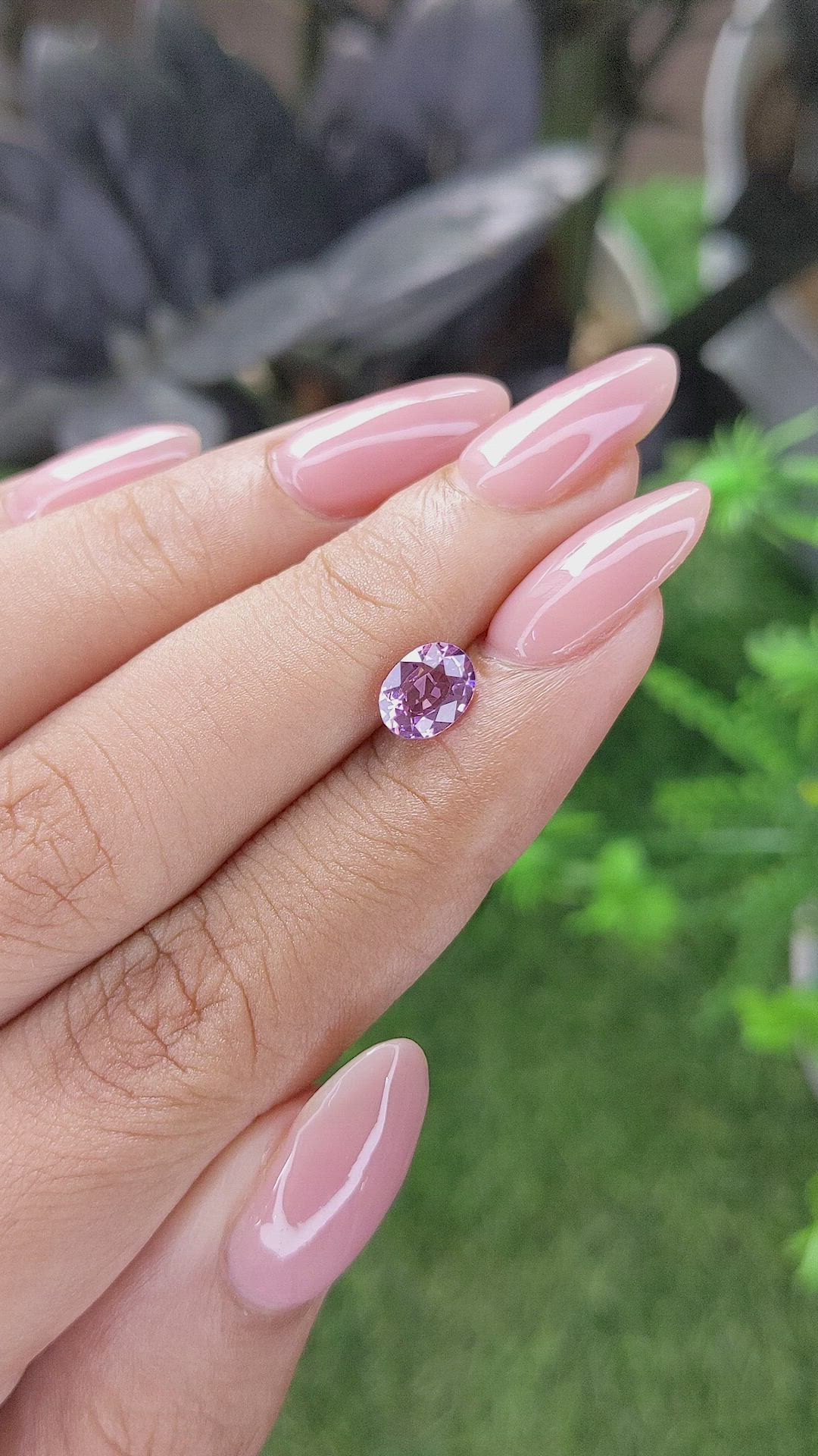 0.99 Ct. Pinkish Purple Spinel from Tanzania Size Video