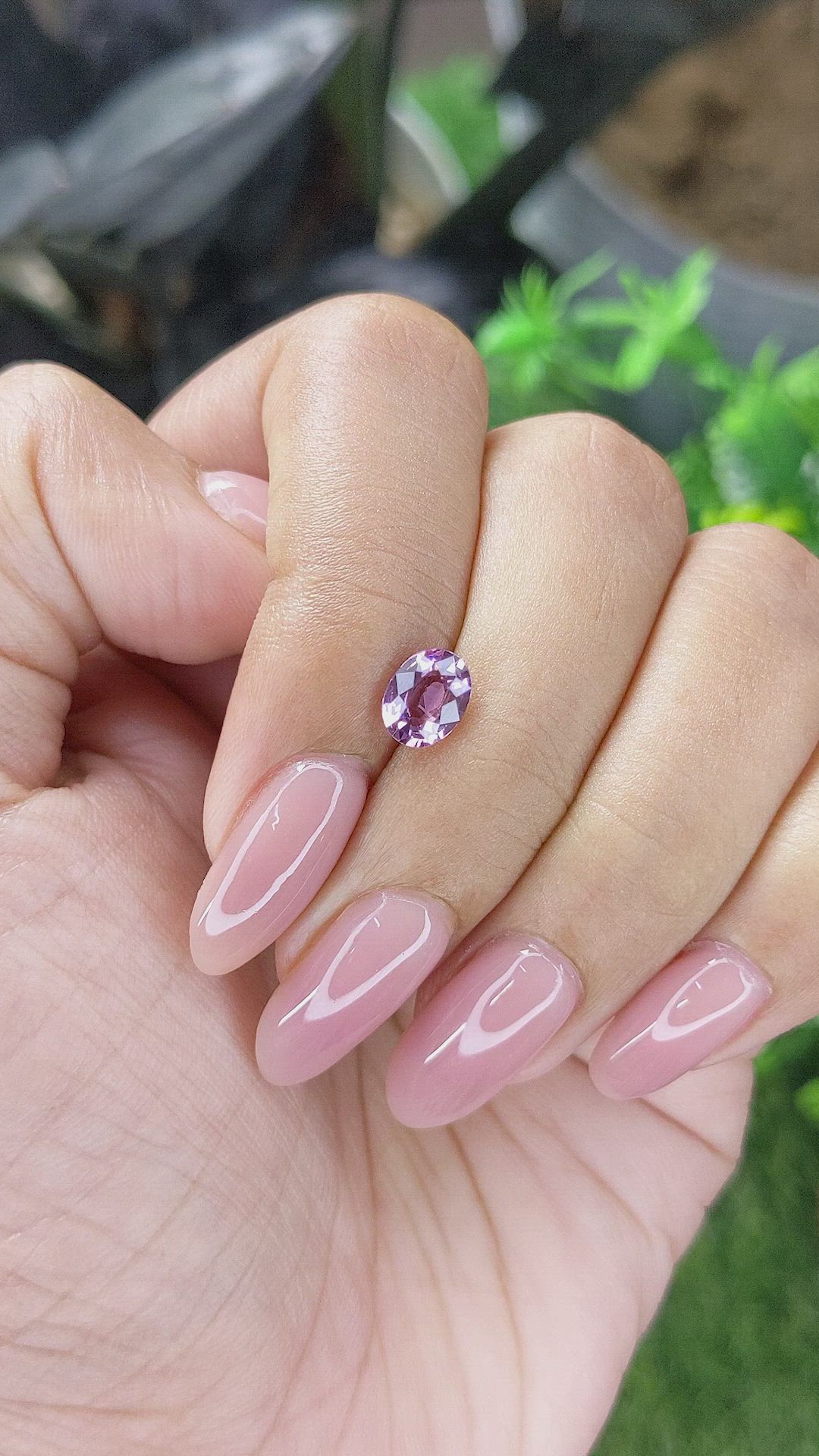 0.99 Ct. Pinkish Purple Spinel from Tanzania Size Video