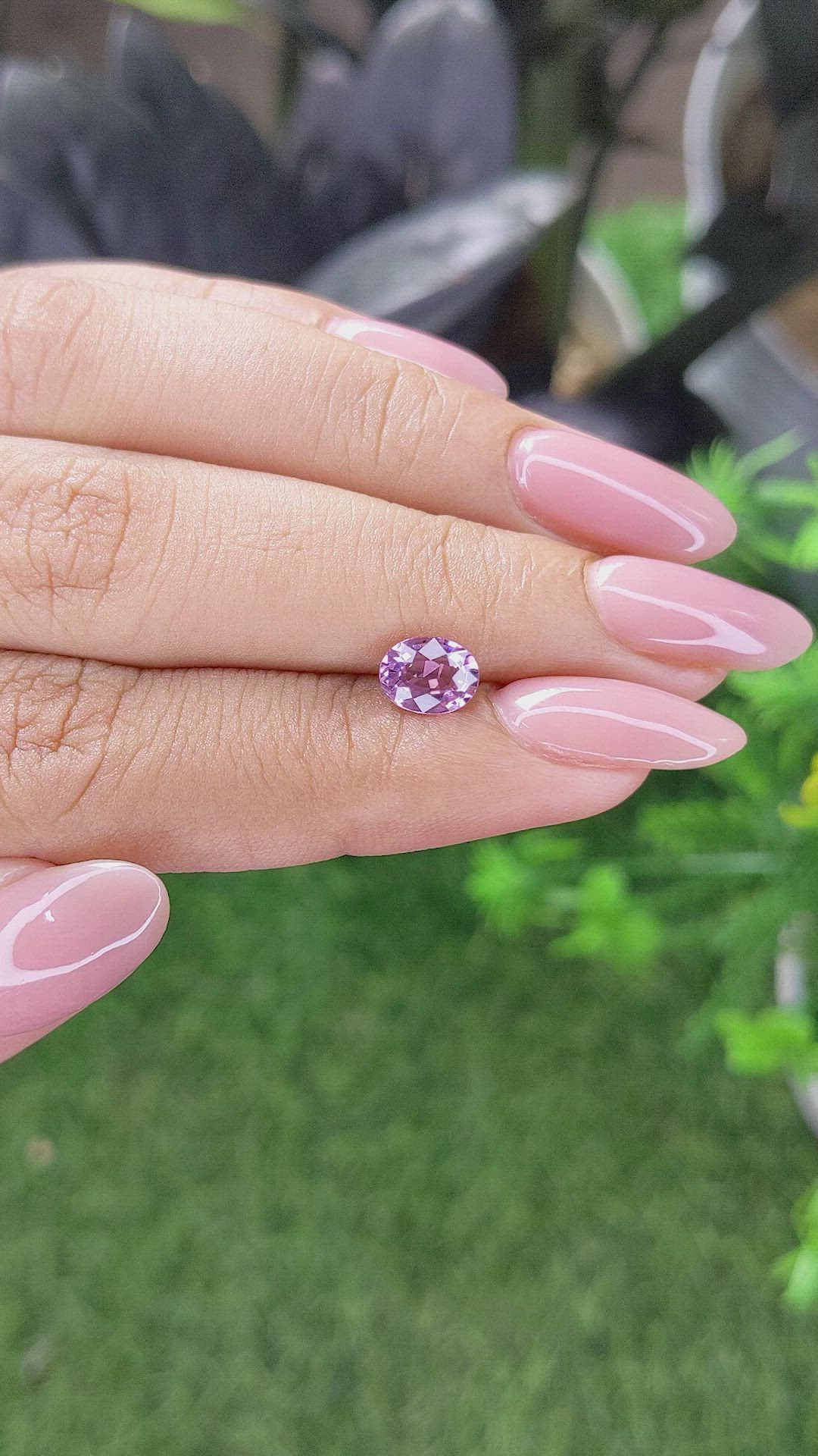 0.99 Ct. Pinkish Purple Spinel from Tanzania Size Video