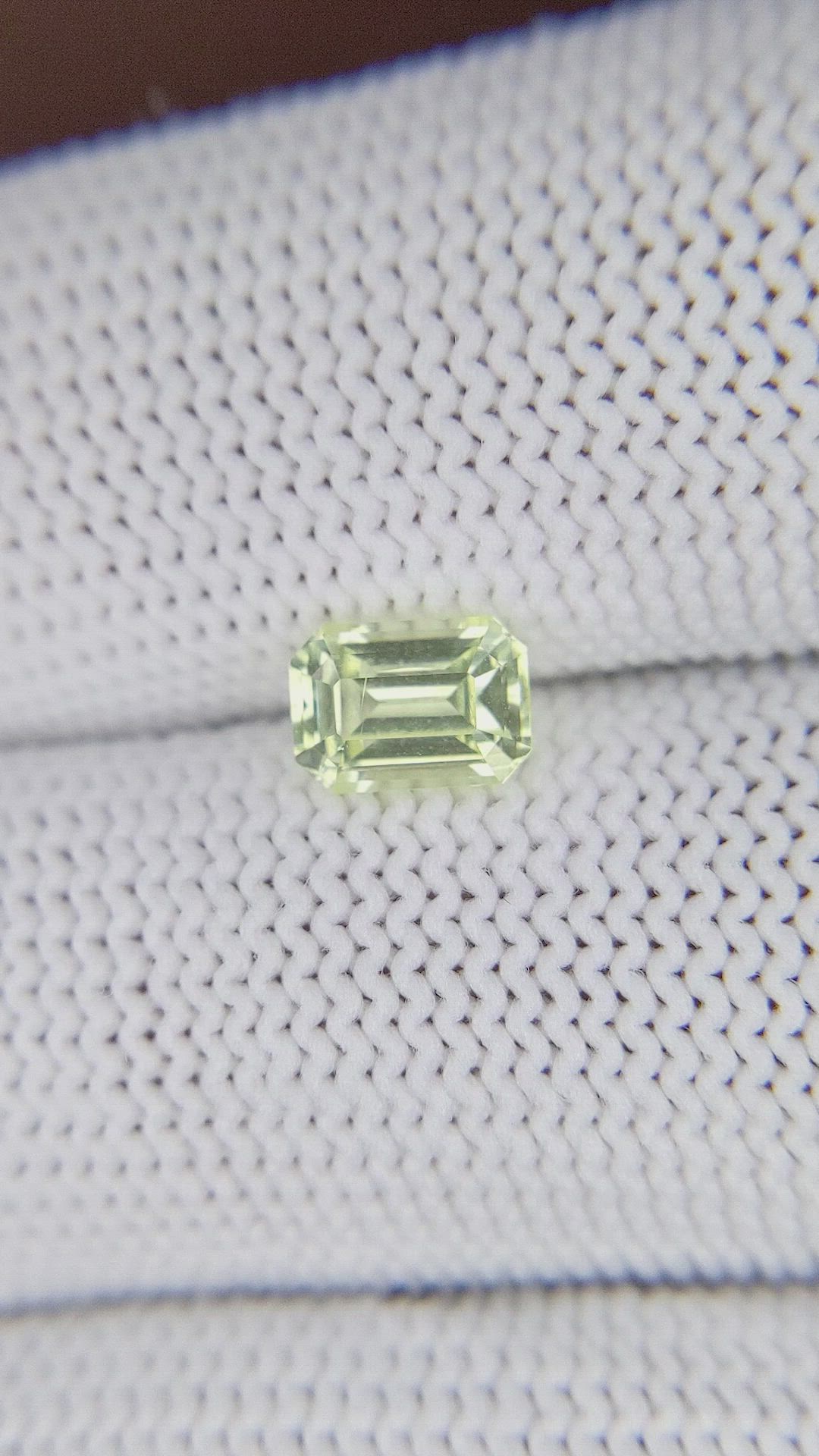 1.06 Ct. Yellowish Green Chrysoberyl from Ceylon (Sri Lanka) Size Video
