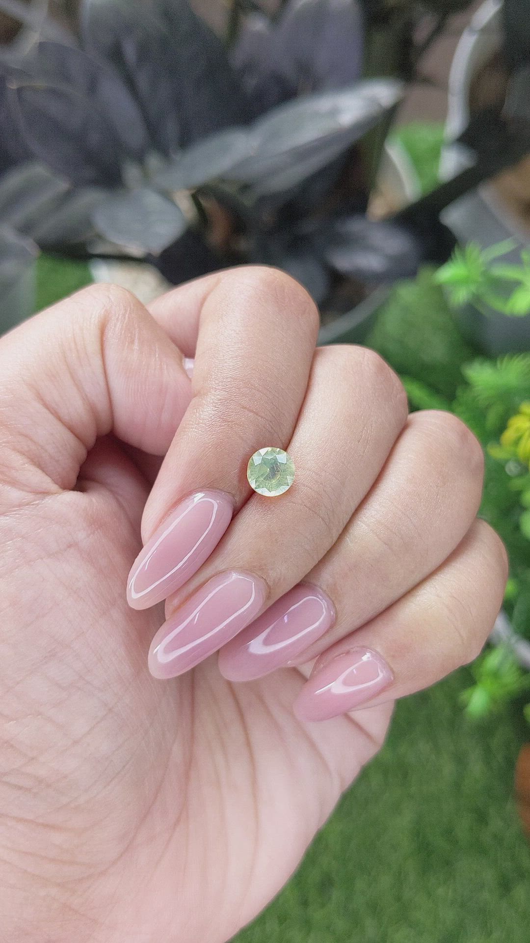1.09 Ct. Greenish Yellow Chrysoberyl from Ceylon (Sri Lanka) Size Video