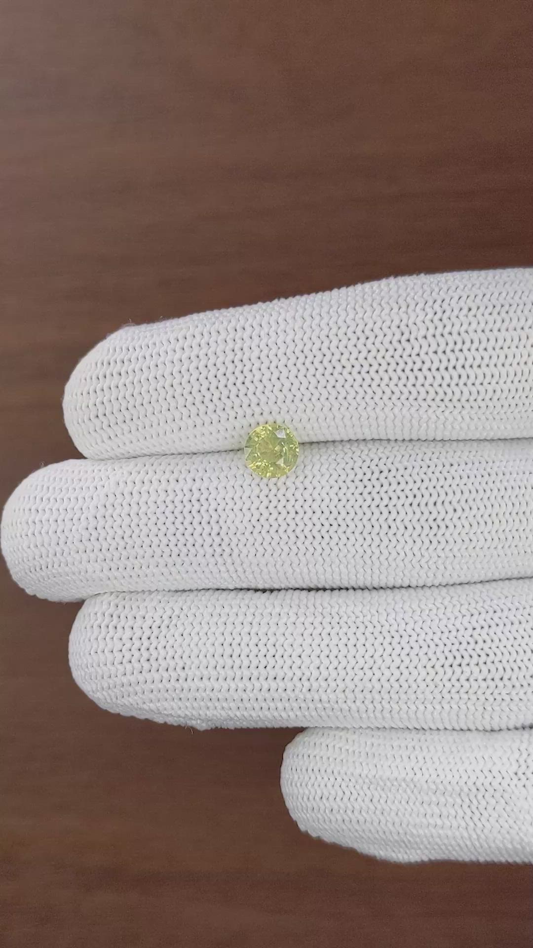 1.09 Ct. Greenish Yellow Chrysoberyl from Ceylon (Sri Lanka) Size Video