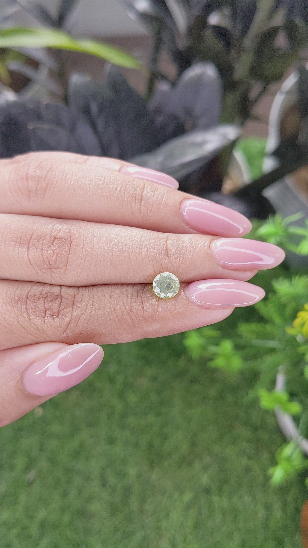 1.09 Ct. Greenish Yellow Chrysoberyl from Ceylon (Sri Lanka) Size Video