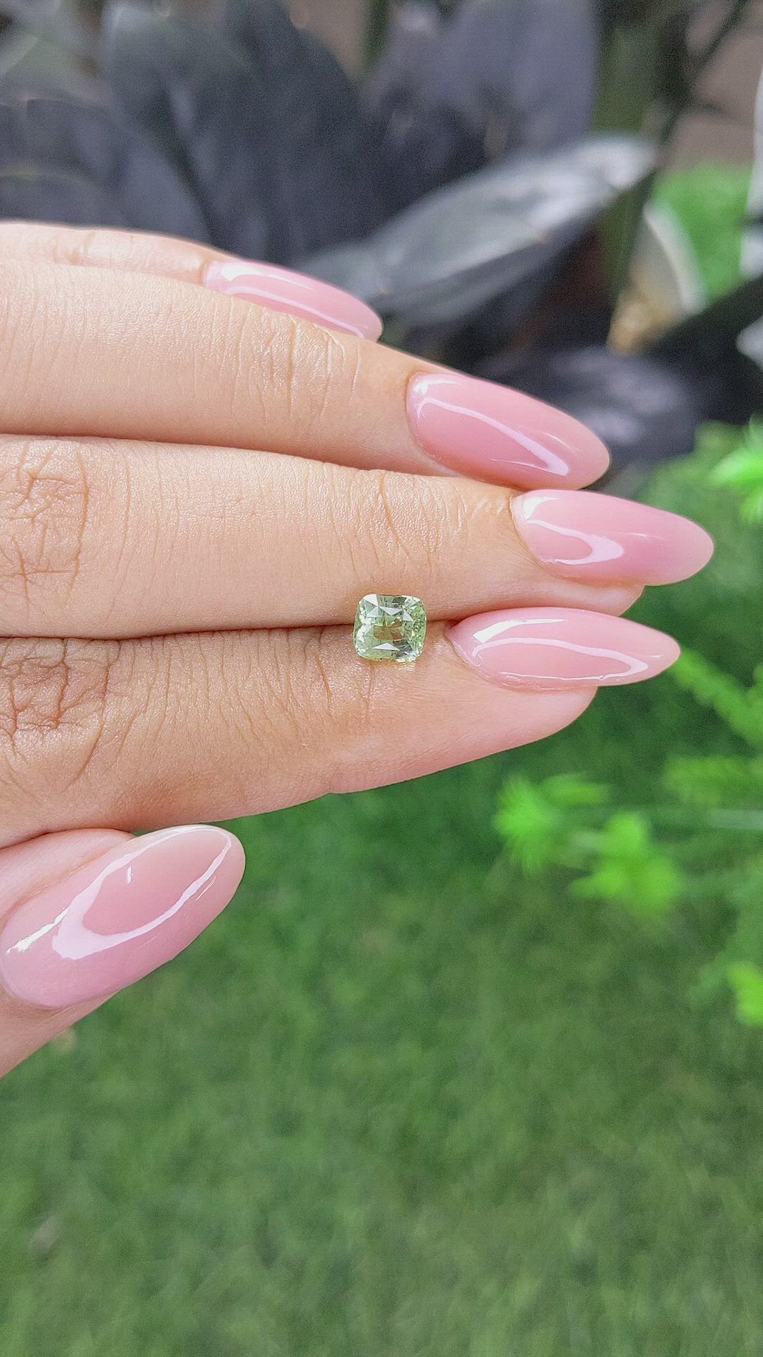 1.03 Ct. Yellowish Green Chrysoberyl from Ceylon (Sri Lanka) Size Video