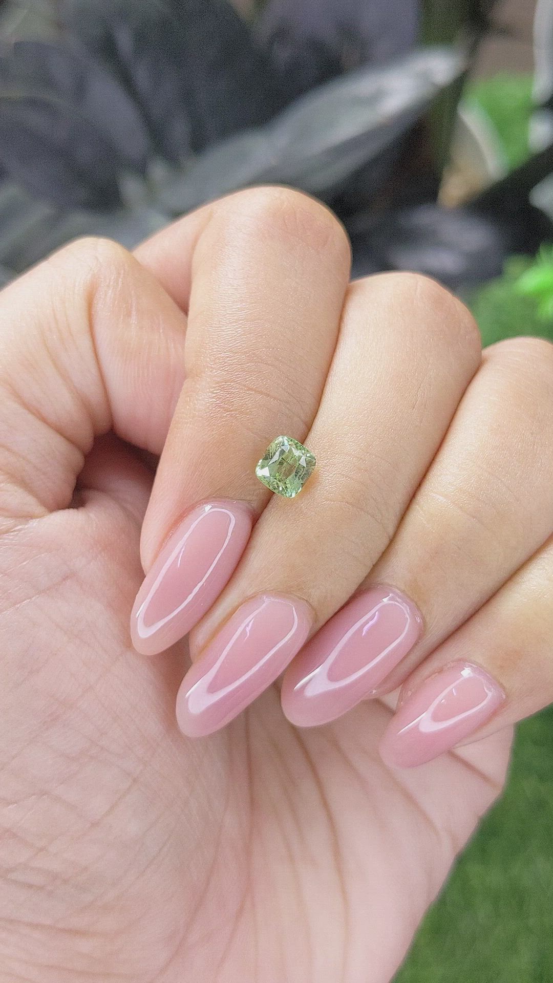 1.03 Ct. Yellowish Green Chrysoberyl from Ceylon (Sri Lanka) Size Video