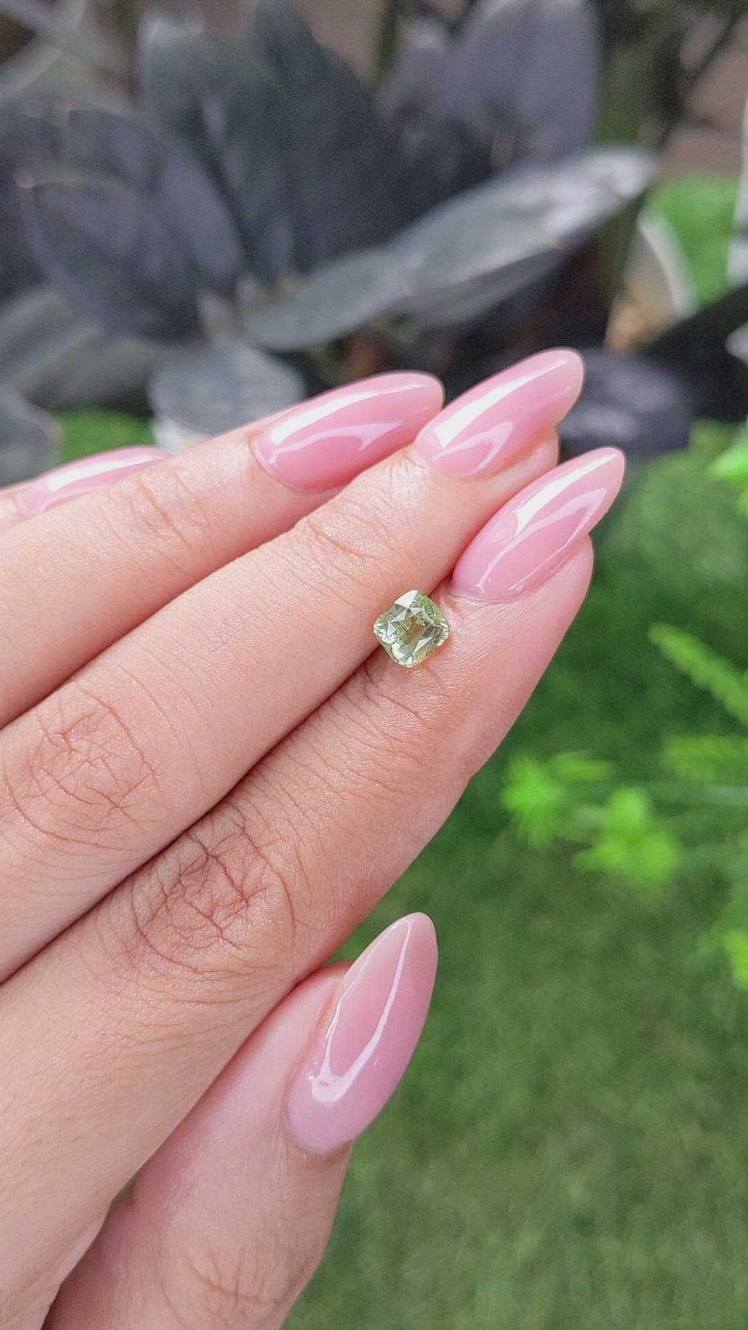 1.03 Ct. Yellowish Green Chrysoberyl from Ceylon (Sri Lanka) Size Video