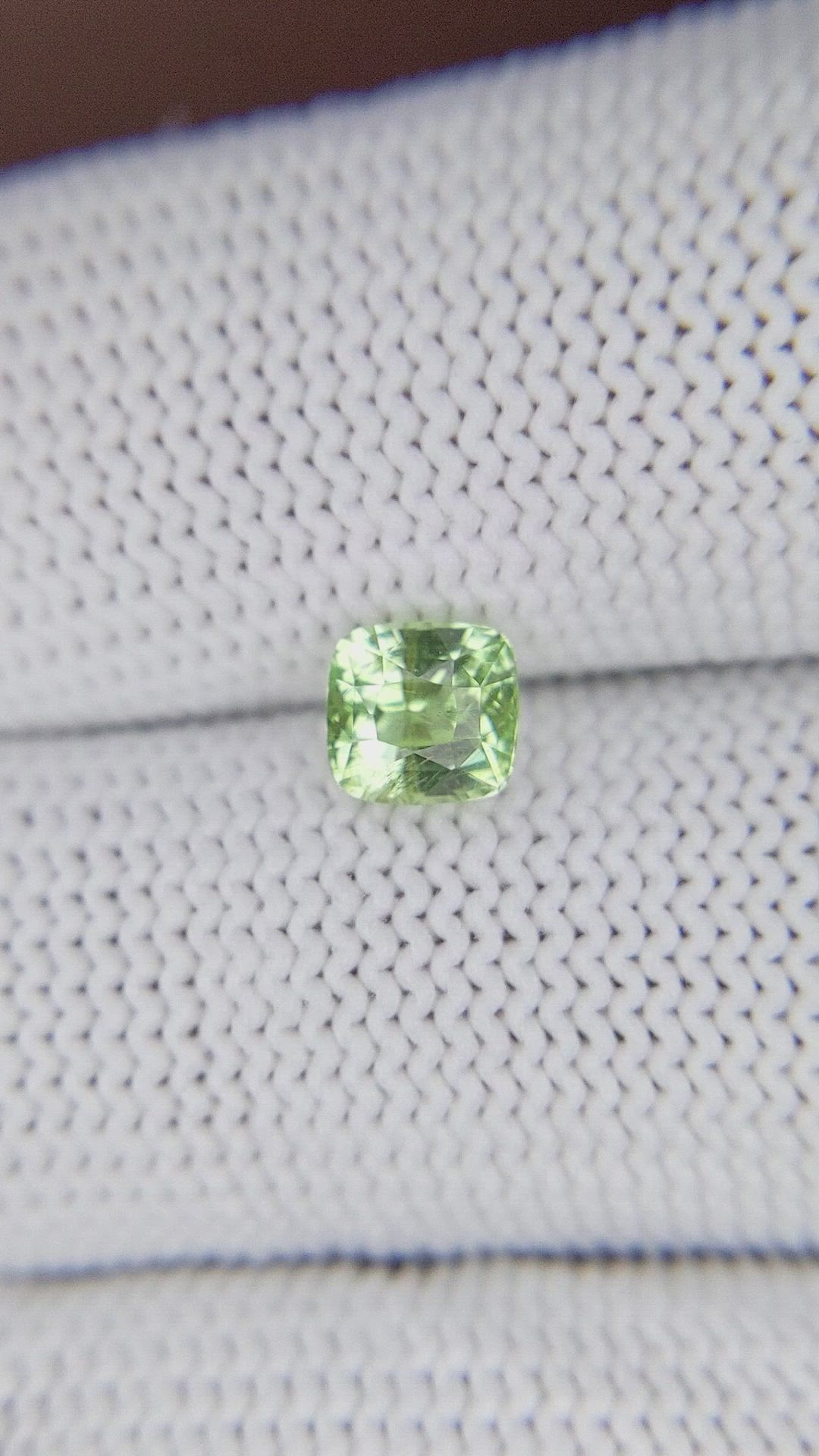 1.03 Ct. Yellowish Green Chrysoberyl from Ceylon (Sri Lanka) Size Video