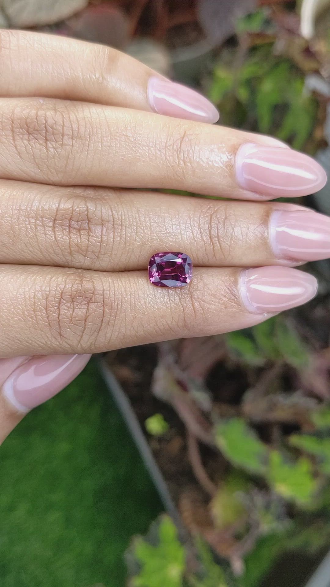 2.20 Ct. Purplish Red Rhodolite Garnet from Ceylon (Sri Lanka) Size Video