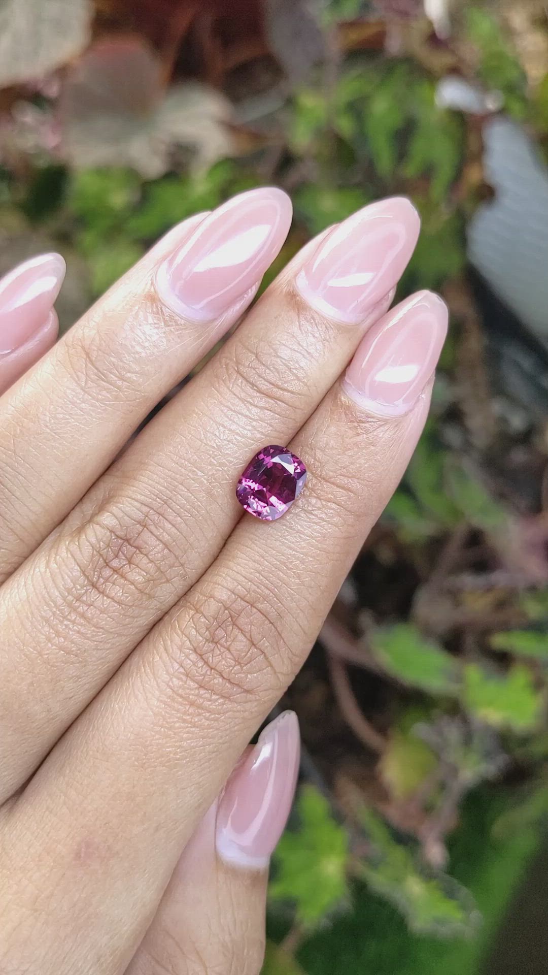 2.20 Ct. Purplish Red Rhodolite Garnet from Ceylon (Sri Lanka) Size Video