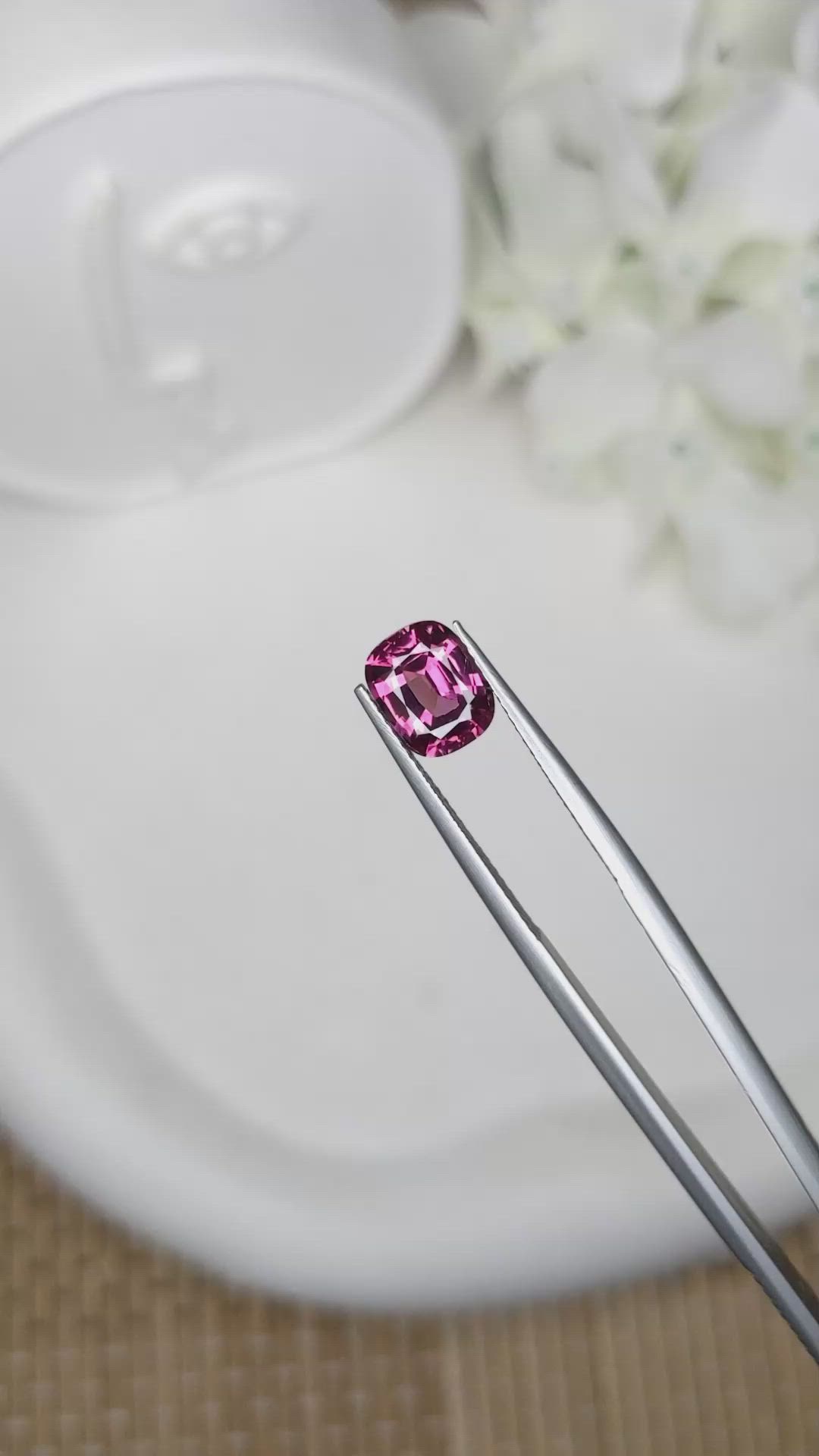 2.20 Ct. Purplish Red Rhodolite Garnet from Ceylon (Sri Lanka) Size Video