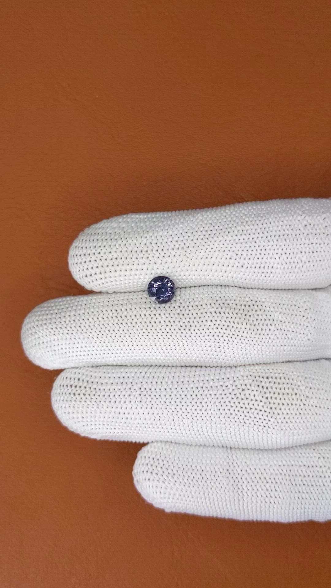 0.94 Ct. Purplish Blue Spinel from Ceylon (Sri Lanka) Size Video