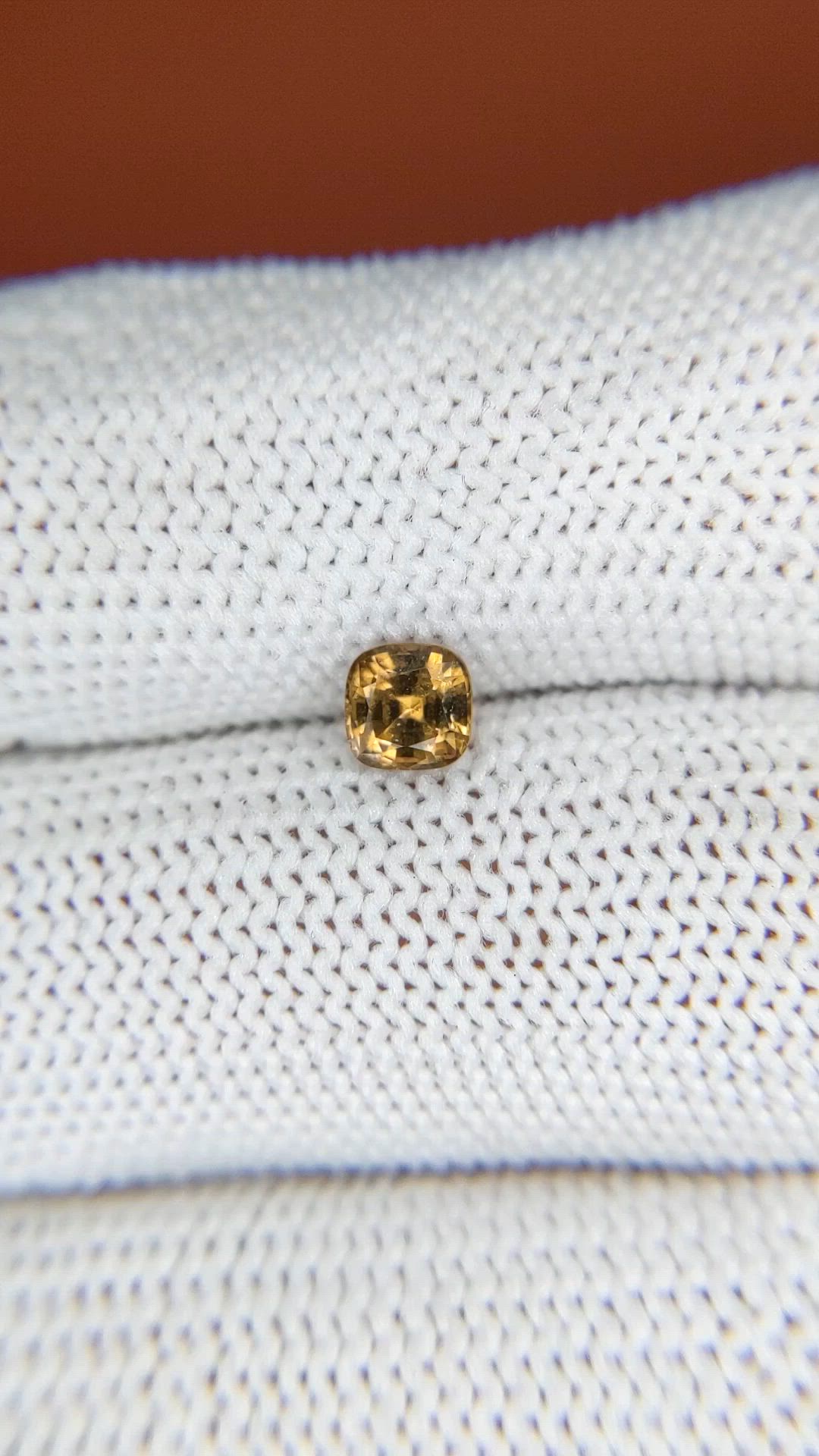 0.71 Ct. Yellowish Brown Tourmaline from Ceylon (Sri Lanka) Size Video