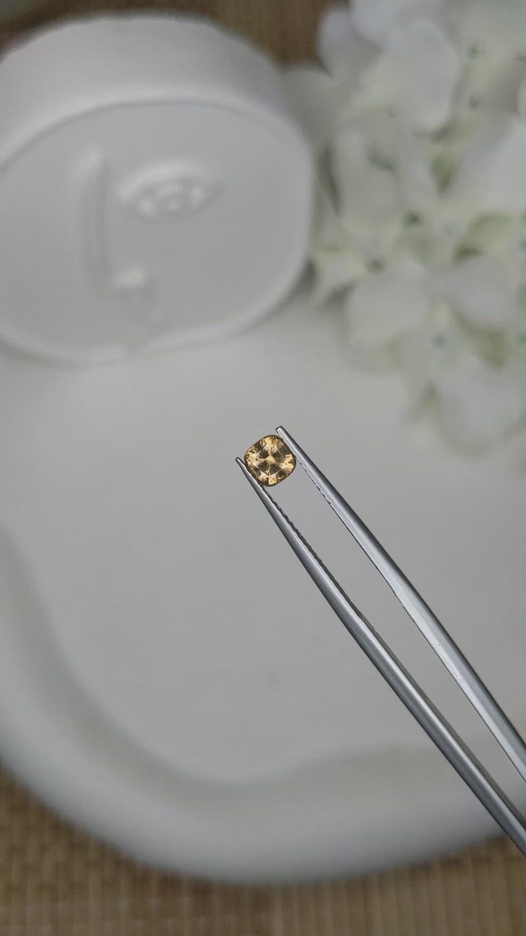 0.71 Ct. Yellowish Brown Tourmaline from Ceylon (Sri Lanka) Size Video