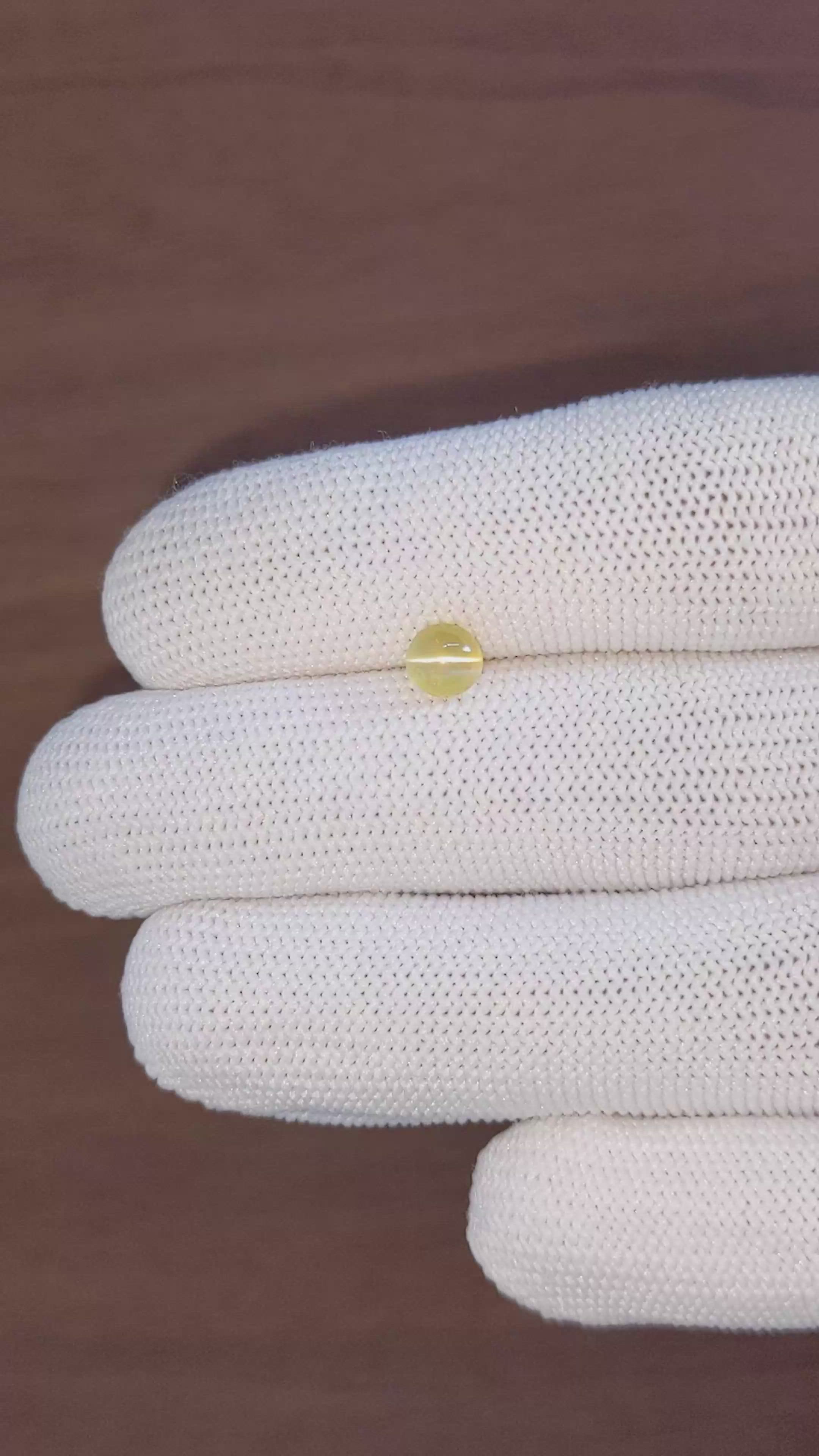 1.02 Ct. Greenish Yellow Cabochon Chrysoberyl from Tanzania Size Video