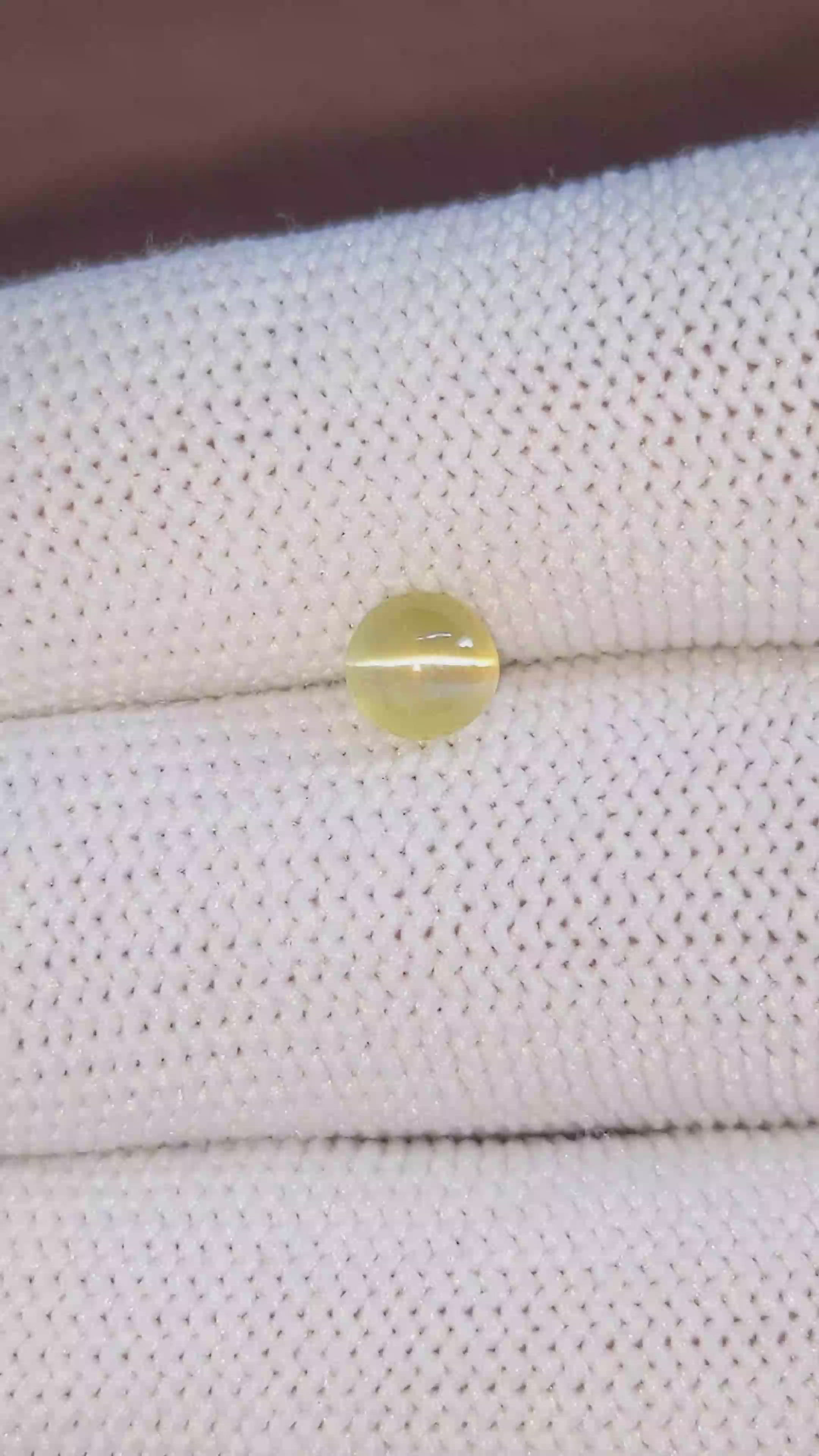 1.02 Ct. Greenish Yellow Cabochon Chrysoberyl from Tanzania Size Video