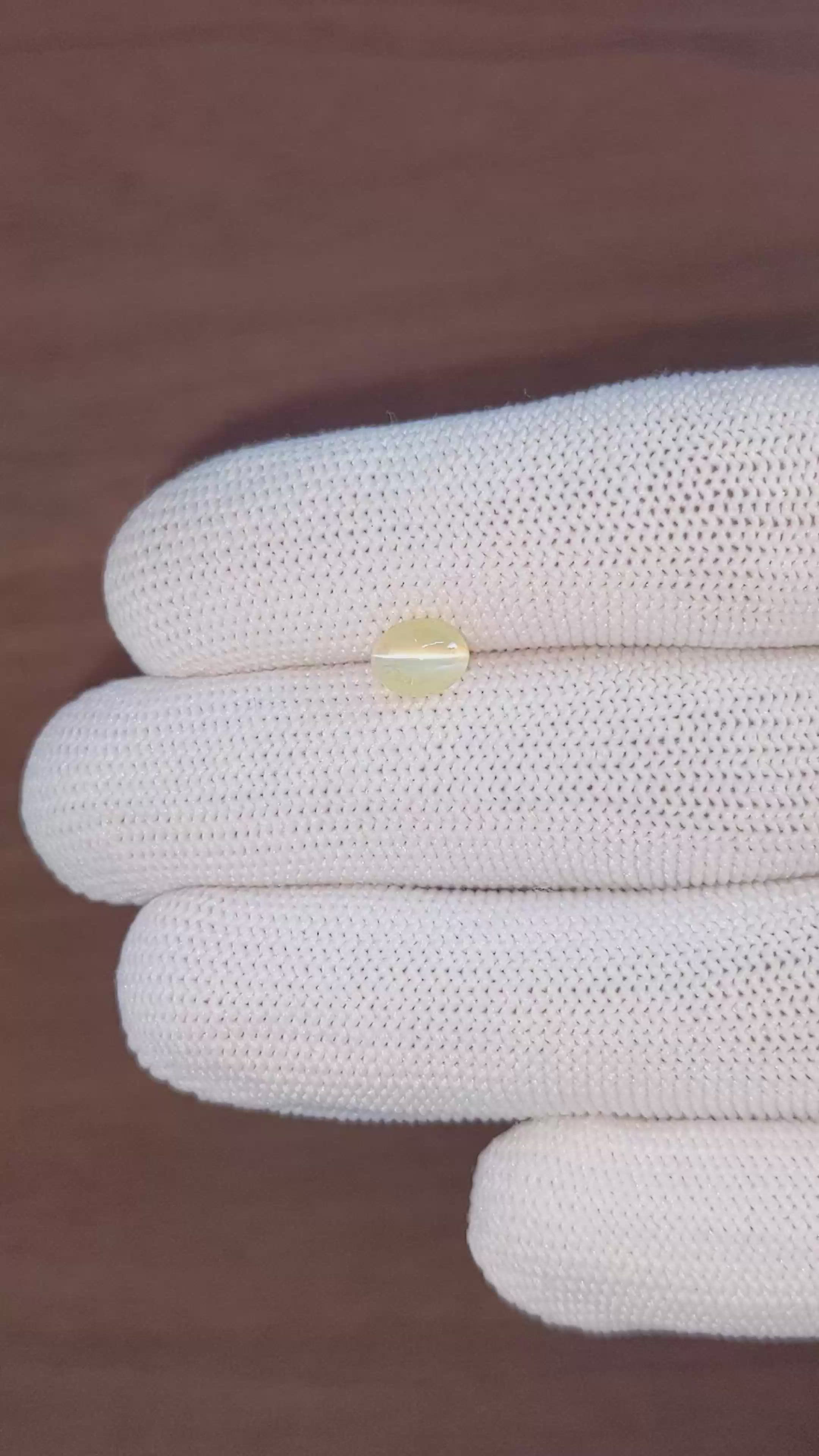 1.61 Ct. Greenish Yellow Cabochon Chrysoberyl from Tanzania Size Video