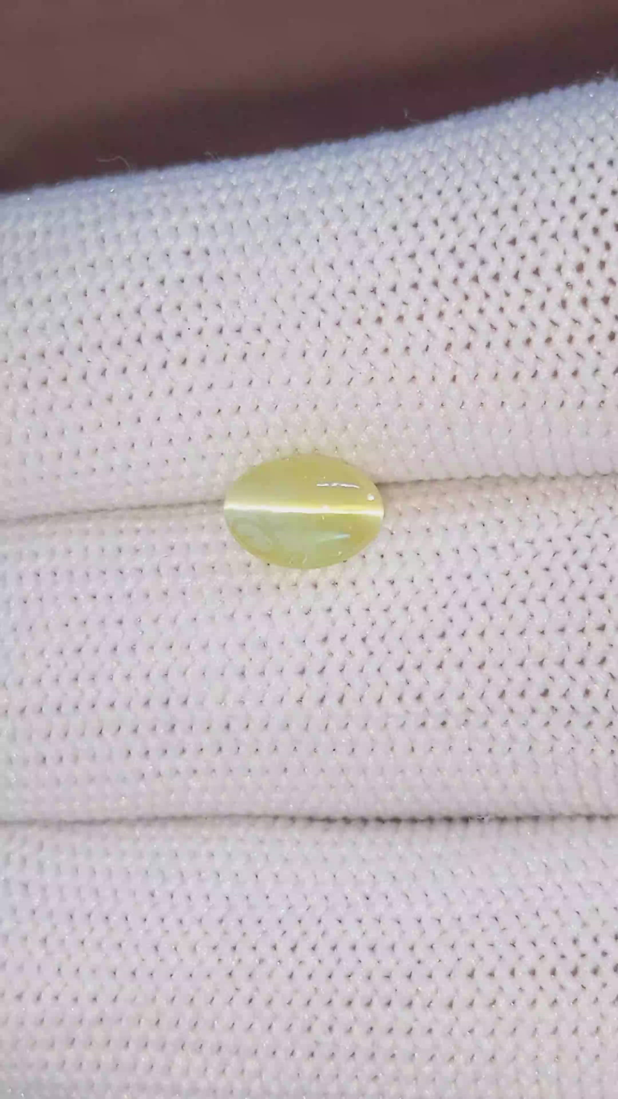 2.05 Ct. Greenish Yellow Cabochon Chrysoberyl from Tanzania Size Video