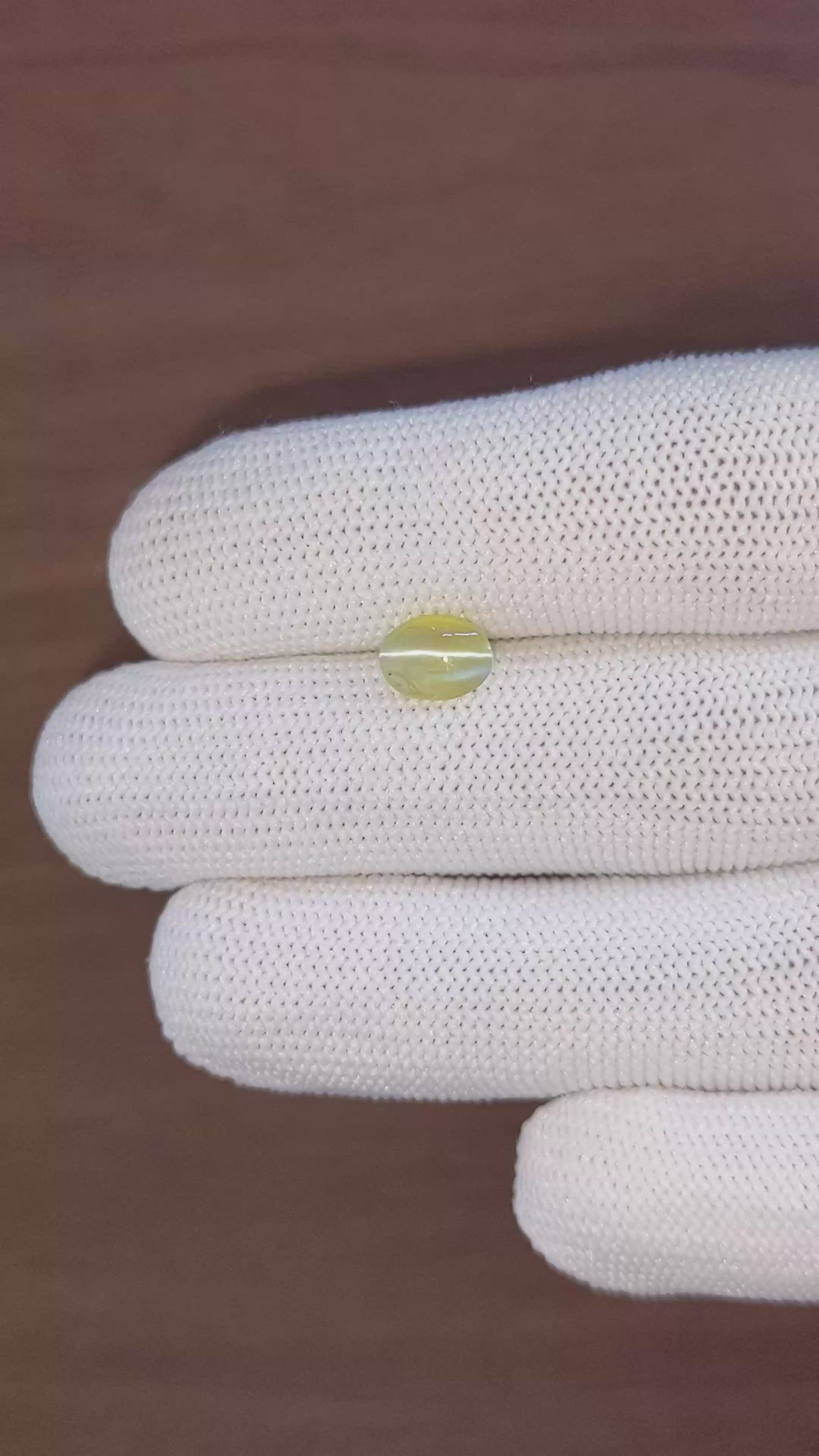 1.73 Ct. Greenish Yellow Cabochon Chrysoberyl from Tanzania Size Video