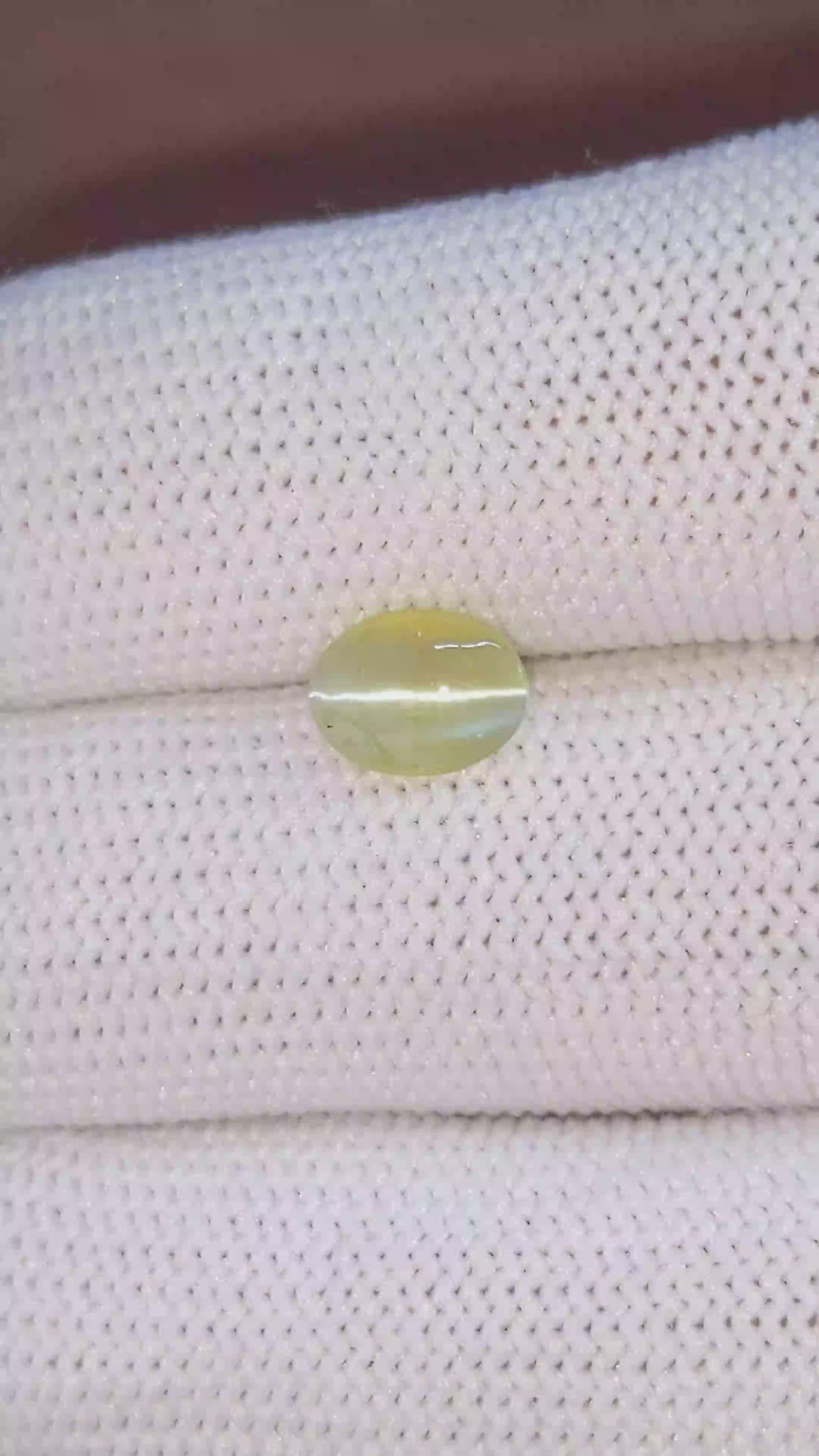 1.73 Ct. Greenish Yellow Cabochon Chrysoberyl from Tanzania Size Video