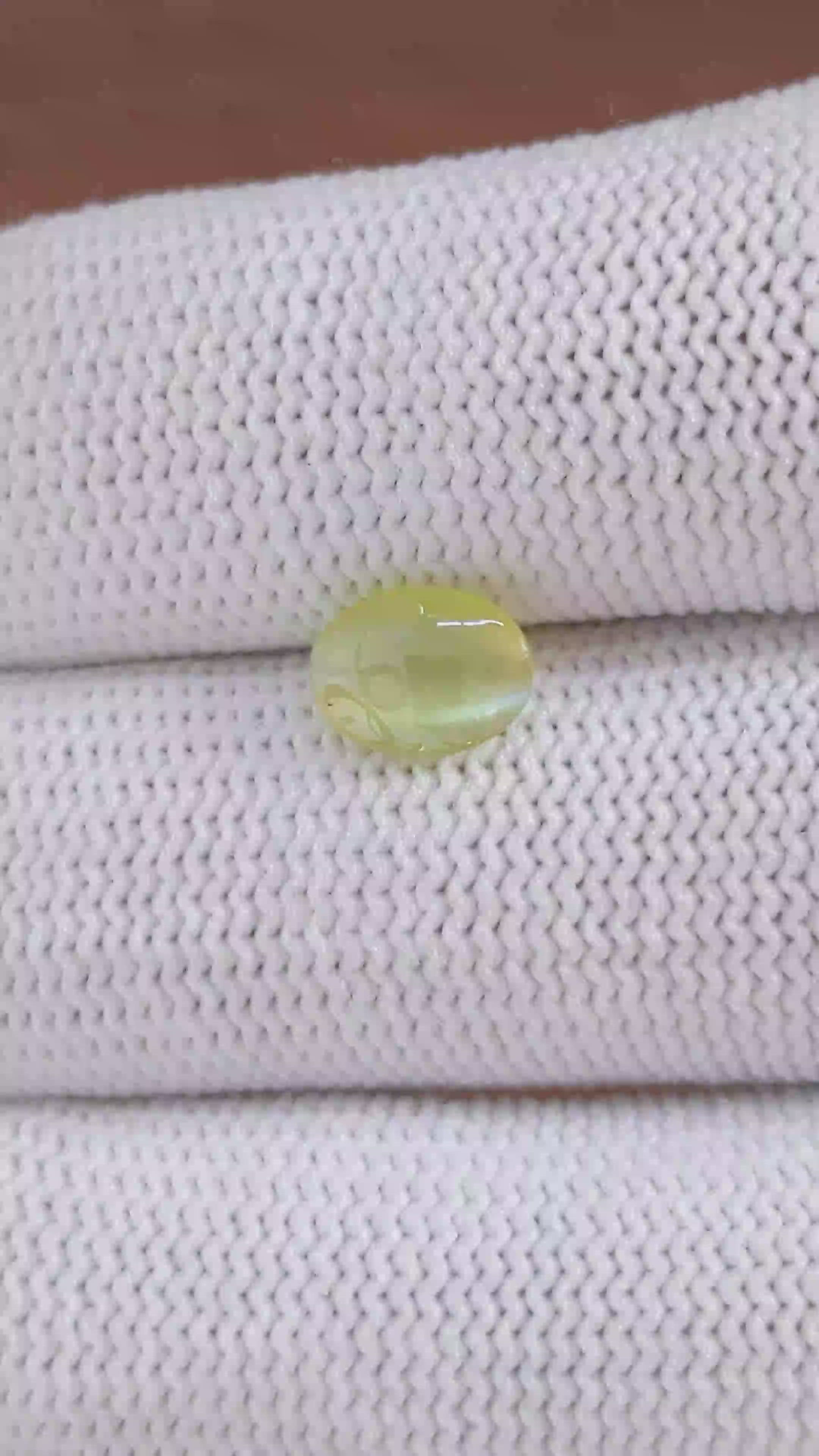 1.73 Ct. Greenish Yellow Cabochon Chrysoberyl from Tanzania Size Video