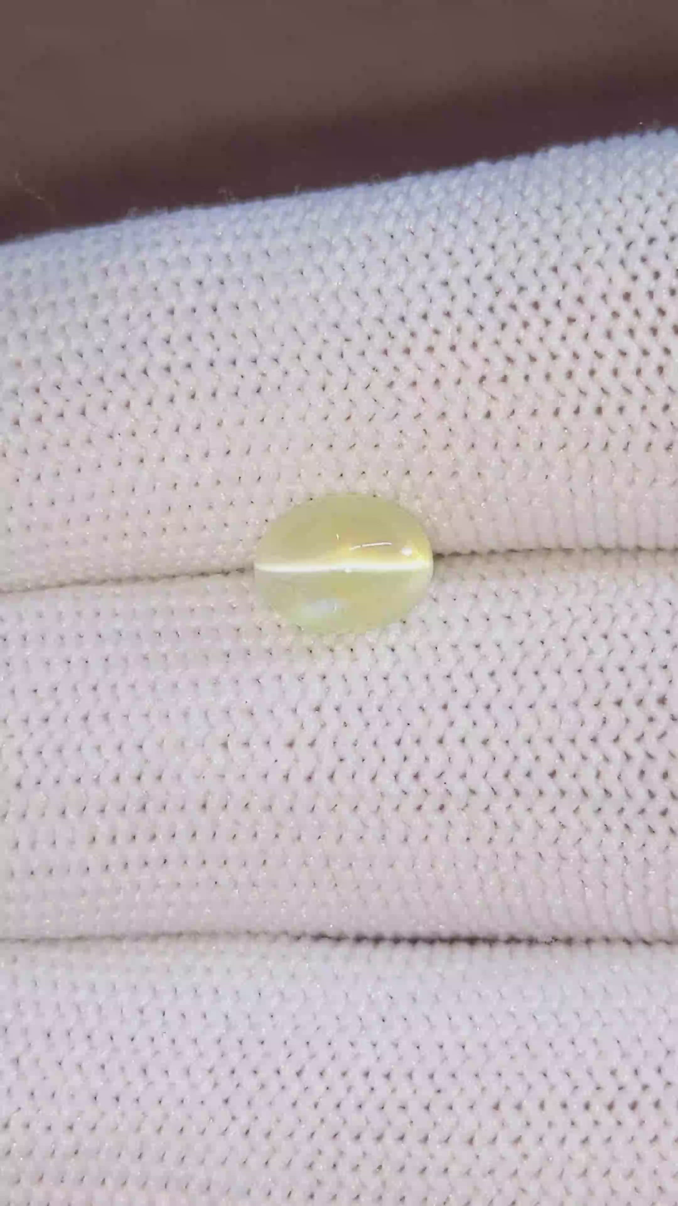 2.36 Ct. Greenish Yellow Cabochon Chrysoberyl from Tanzania Size Video