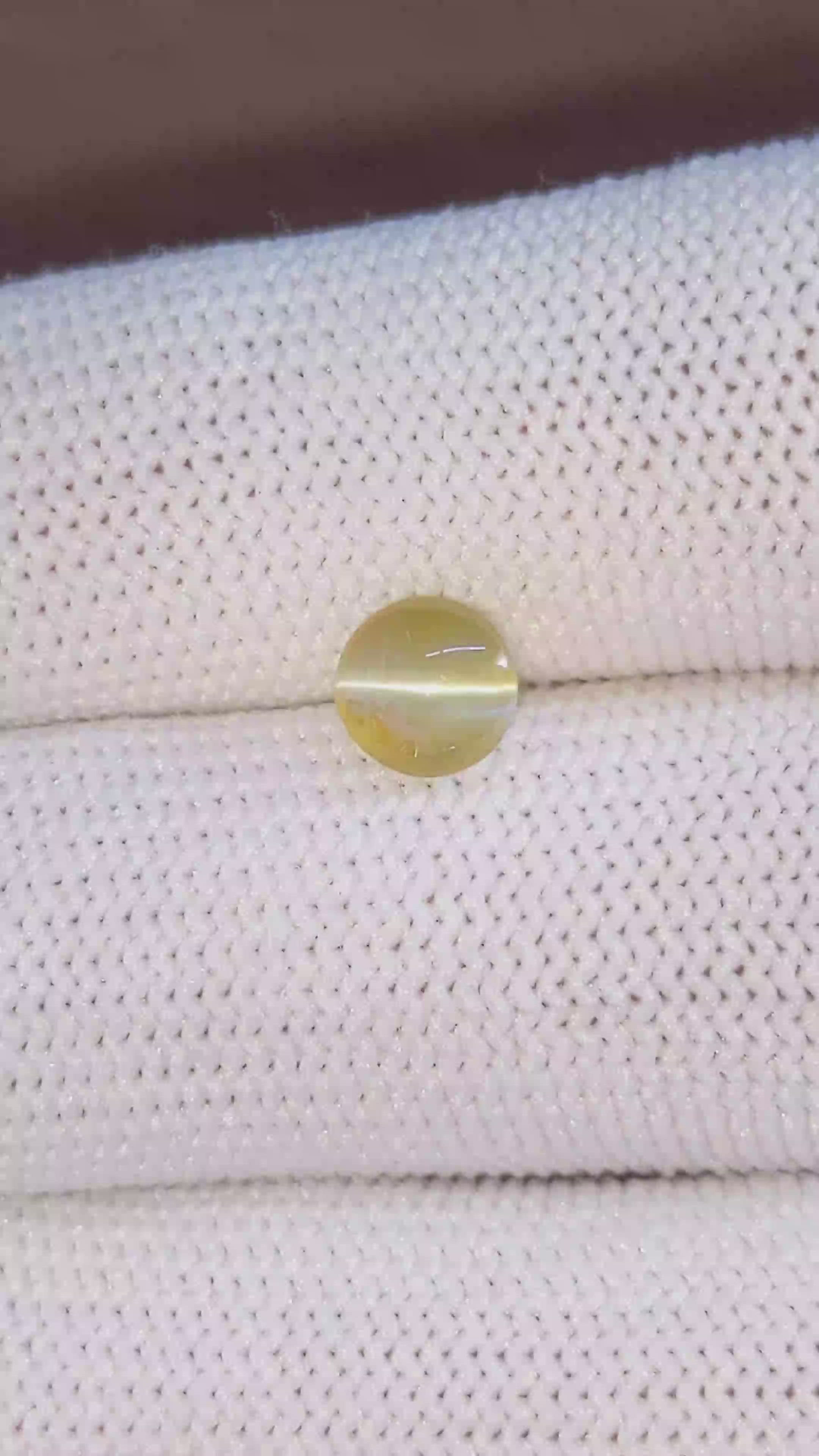 1.51 Ct. Brownish Green Cabochon Chrysoberyl from Tanzania Size Video