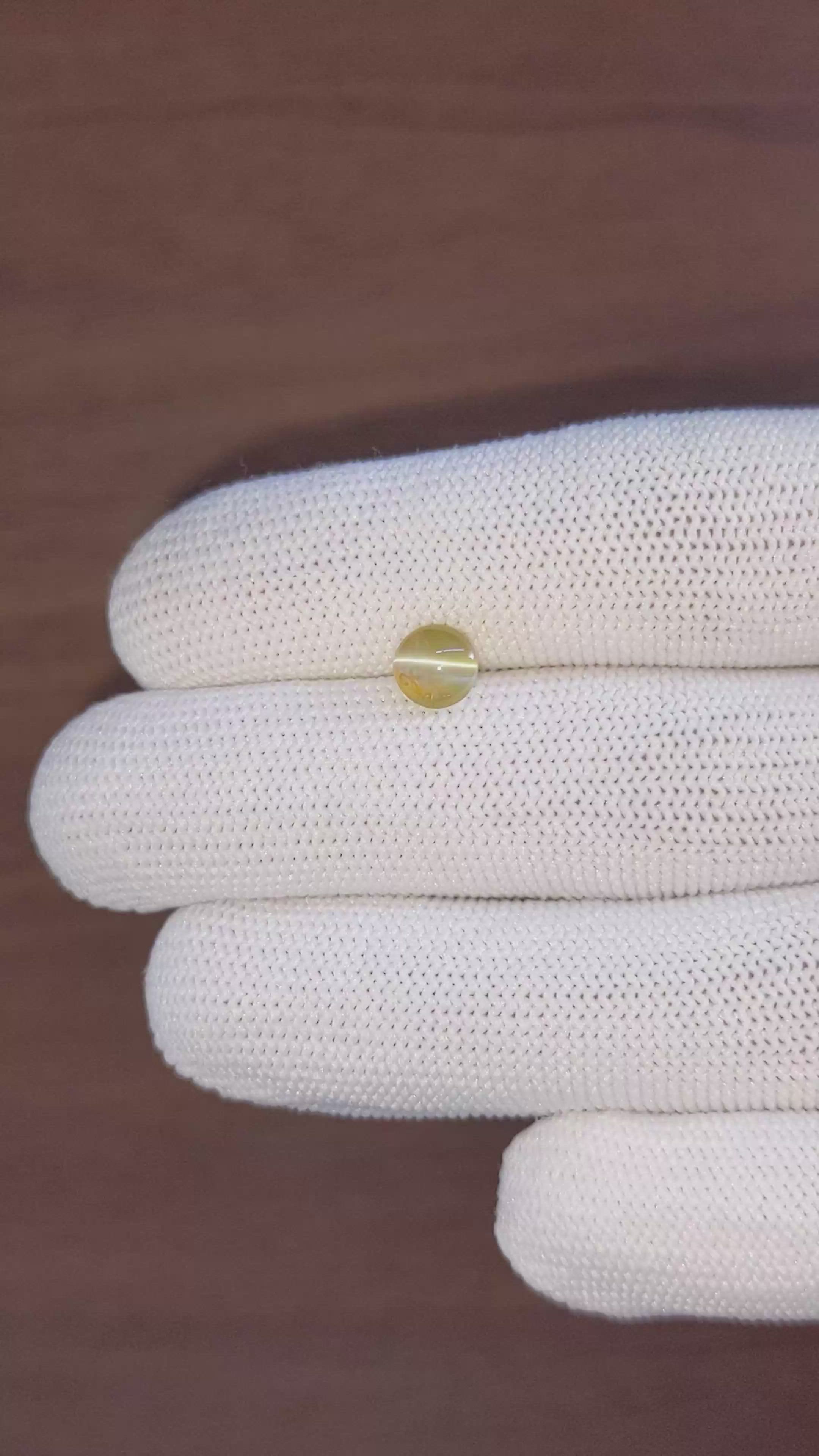 1.51 Ct. Brownish Green Cabochon Chrysoberyl from Tanzania Size Video