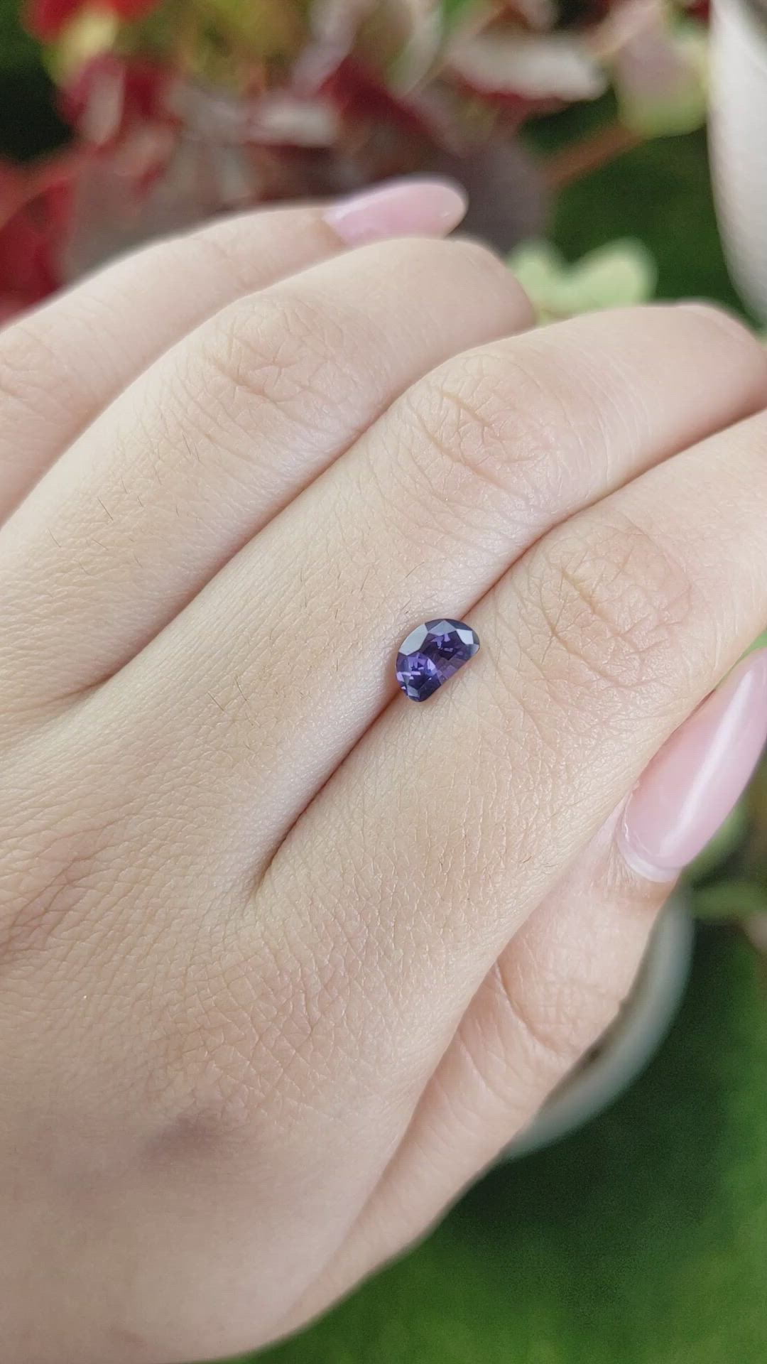 0.73 Ct. Purple Spinel from Ceylon (Sri Lanka) Size Video