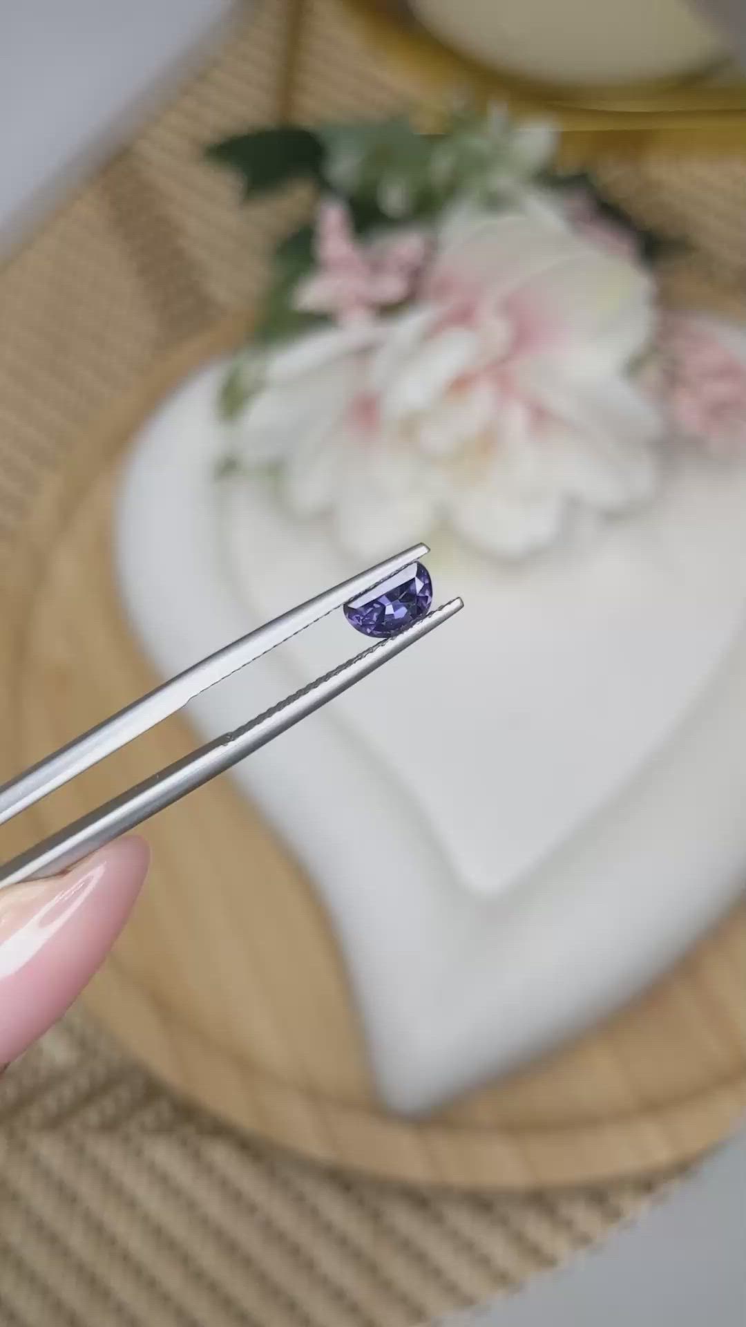 0.73 Ct. Purple Spinel from Ceylon (Sri Lanka) Size Video