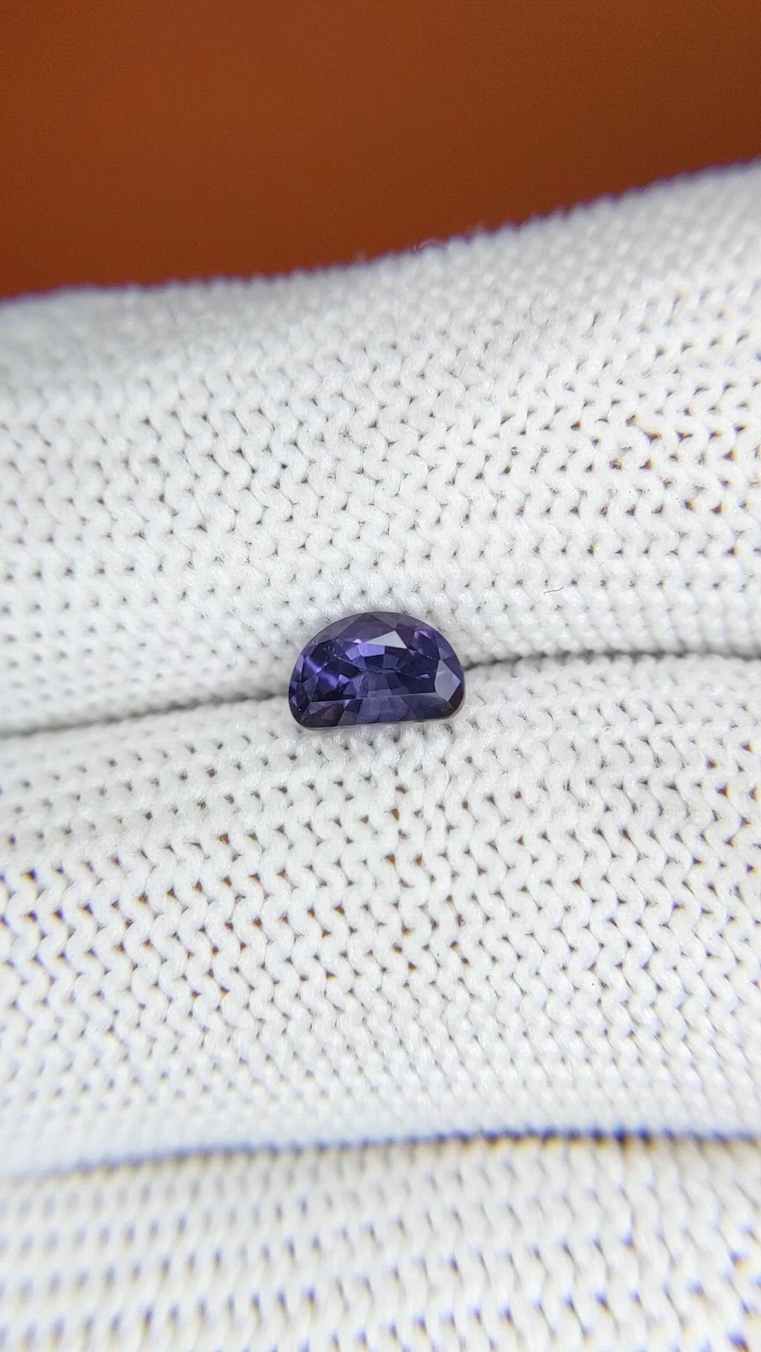0.73 Ct. Purple Spinel from Ceylon (Sri Lanka) Size Video