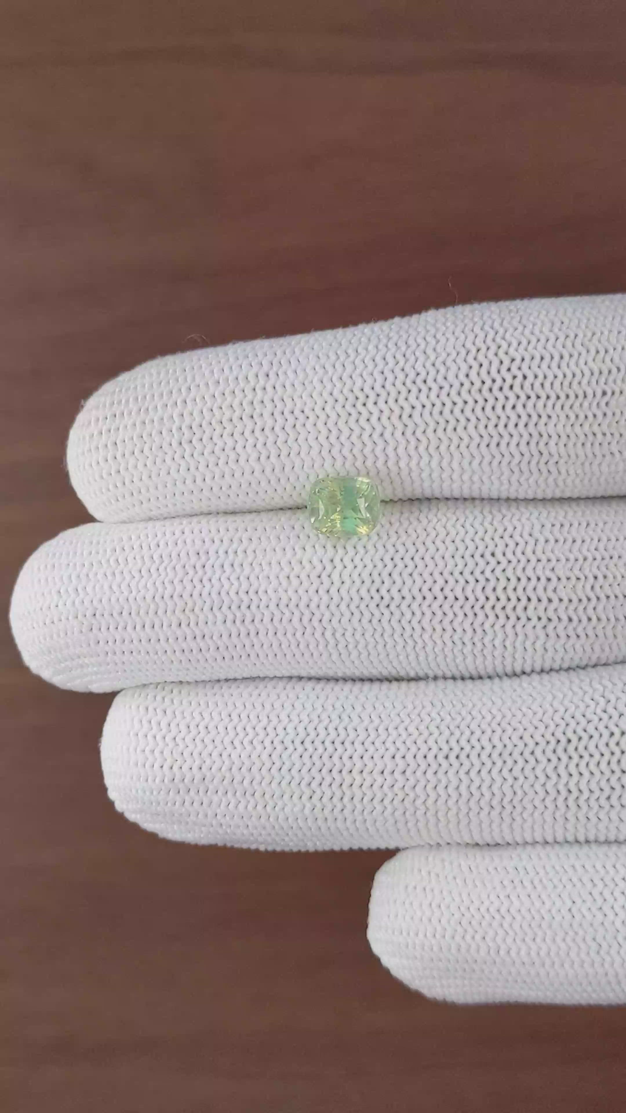 2.02 Ct. Yellowish Green Chrysoberyl from Tanzania Size Video