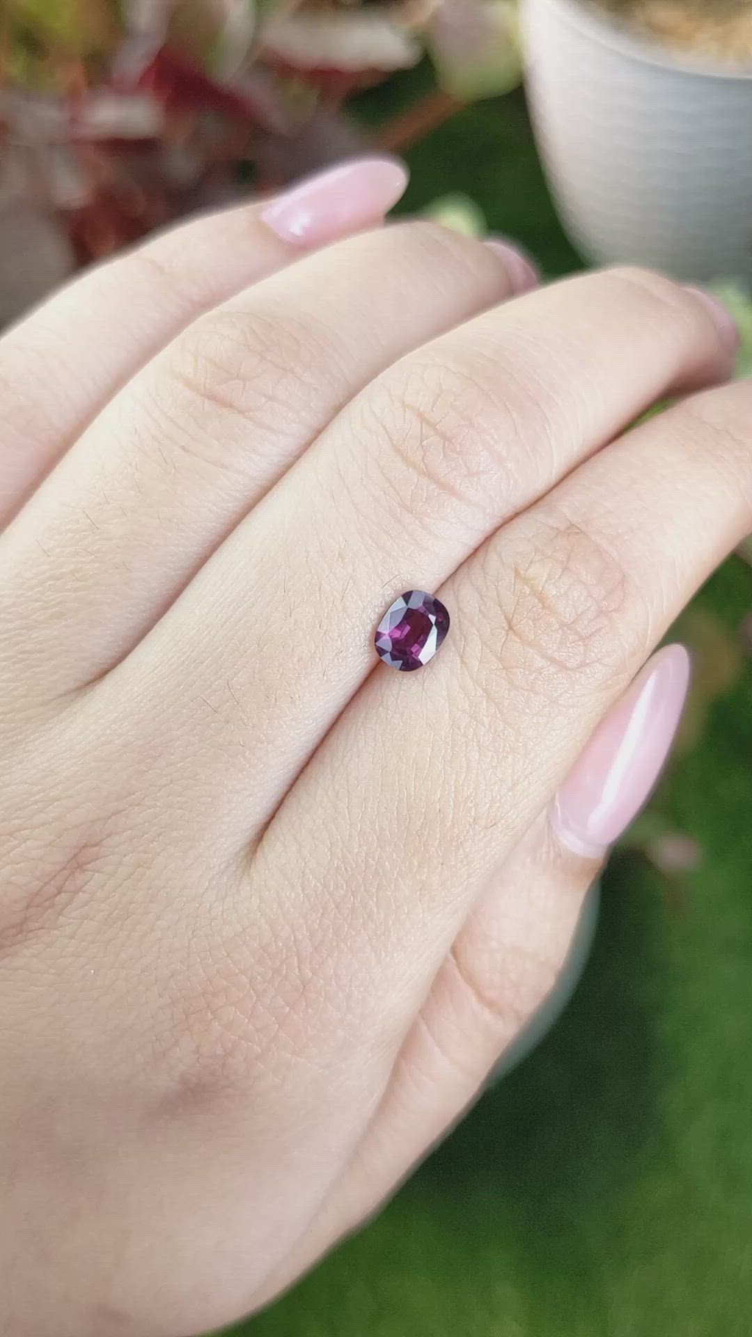 0.77 Ct. Purplish Pink Spinel from Ceylon (Sri Lanka) Size Video