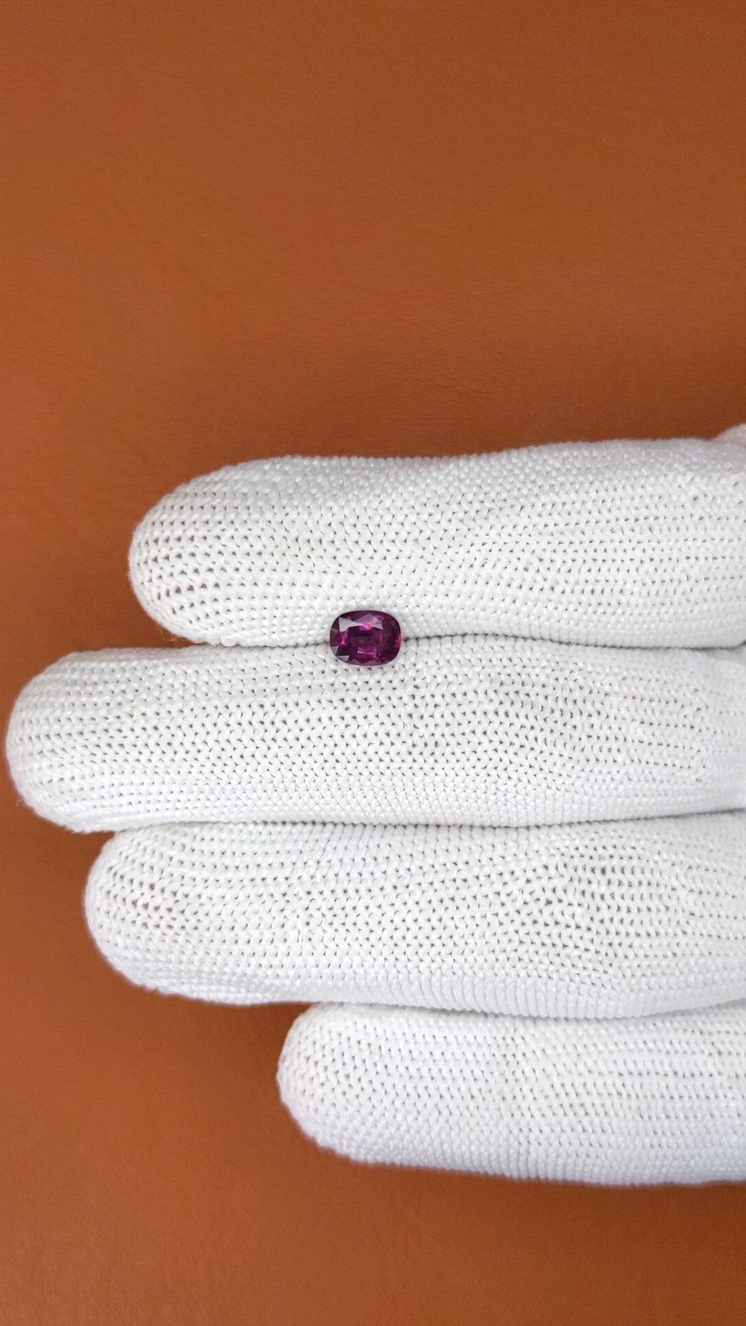 0.77 Ct. Purplish Pink Spinel from Ceylon (Sri Lanka) Size Video