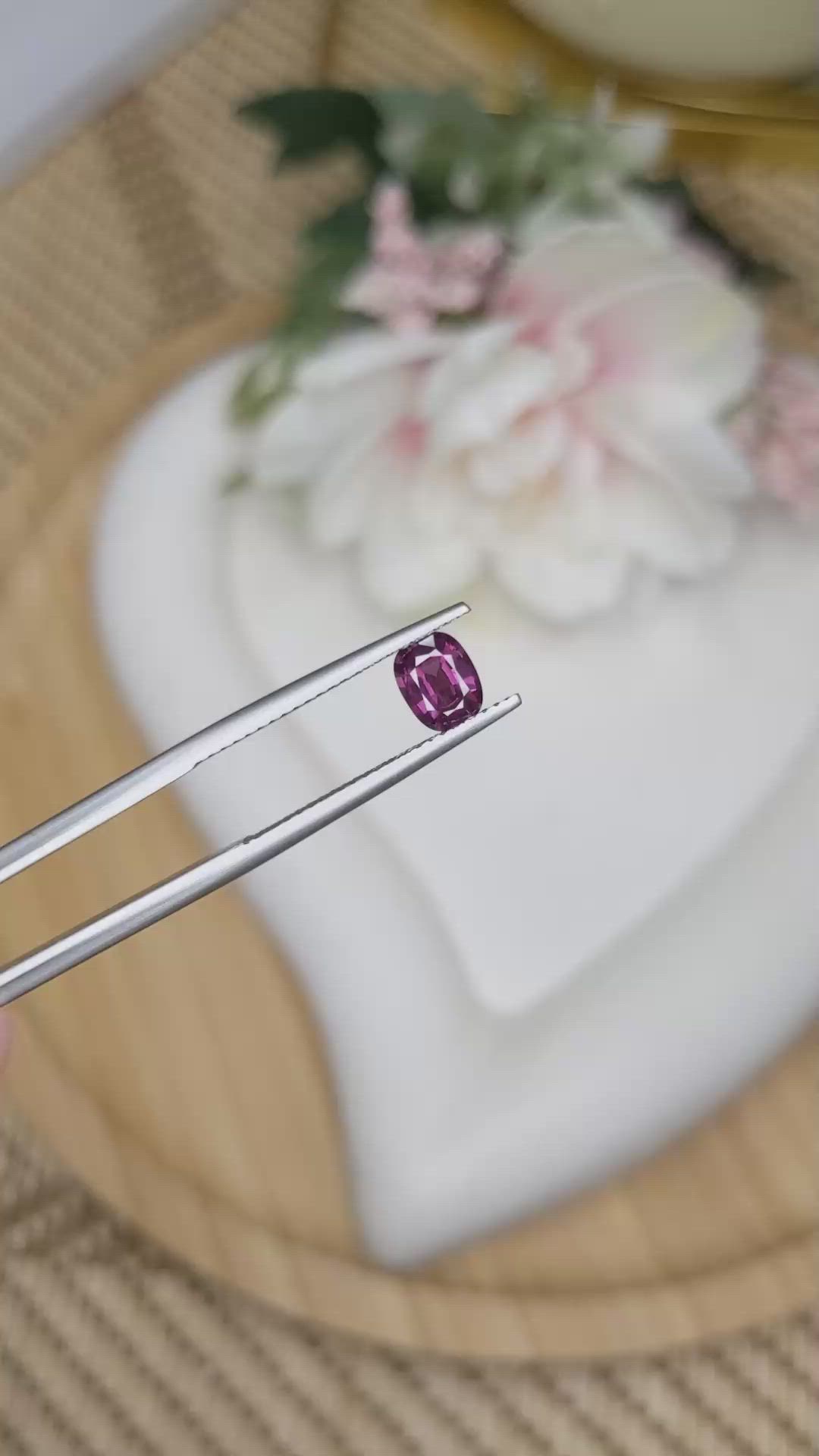 0.77 Ct. Purplish Pink Spinel from Ceylon (Sri Lanka) Size Video