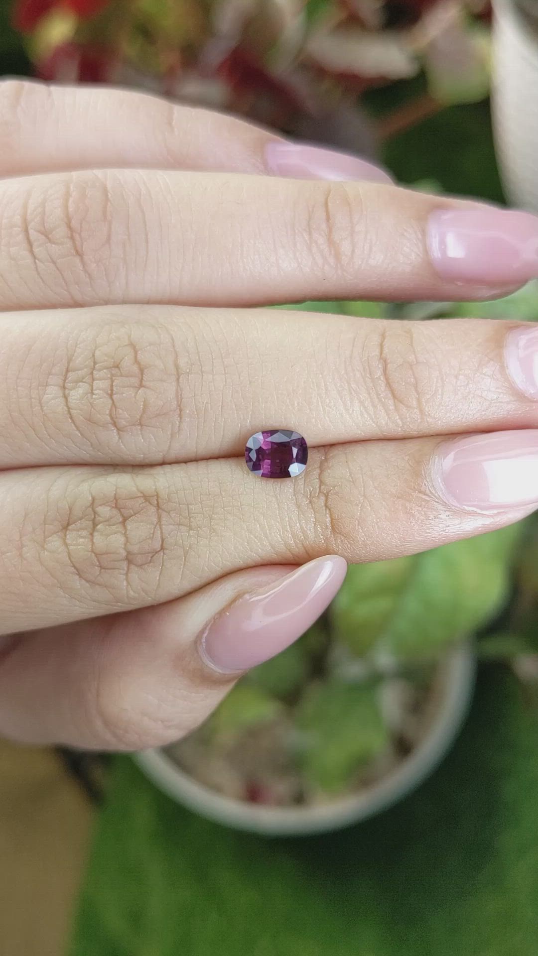 0.77 Ct. Purplish Pink Spinel from Ceylon (Sri Lanka) Size Video