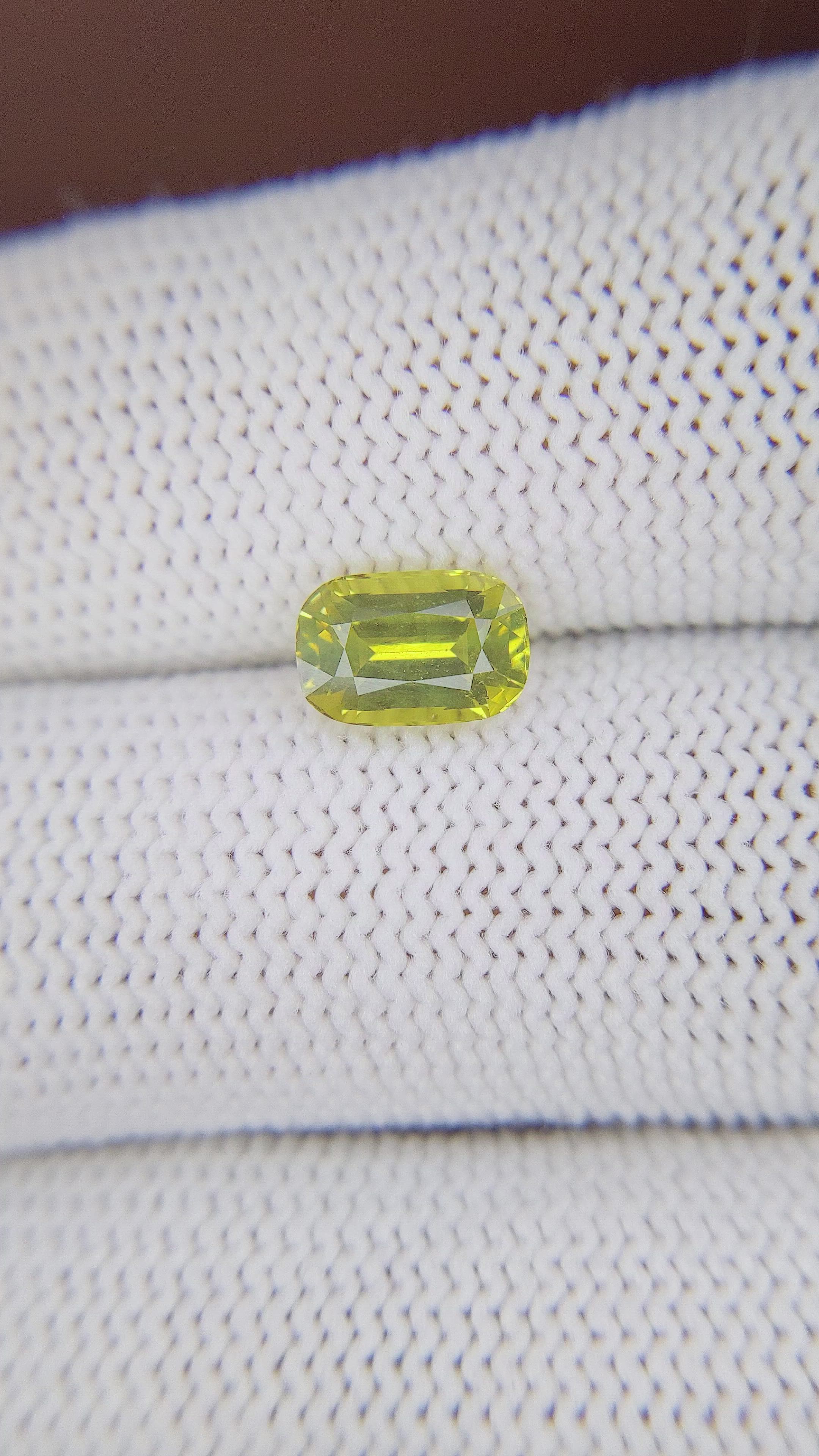 1.75 Ct. Greenish Yellow Chrysoberyl from Tanzania Size Video
