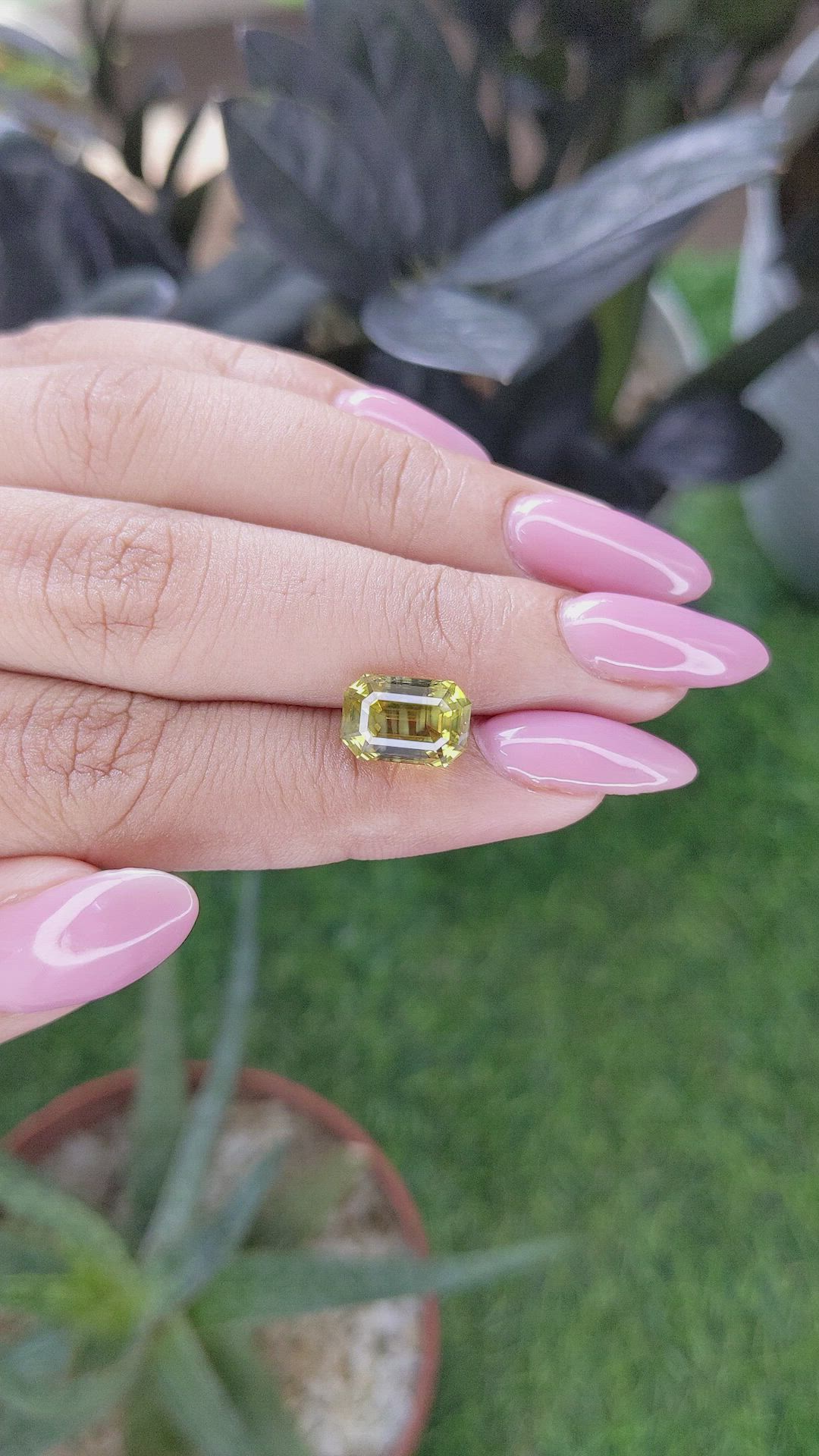 4.58 Ct. Yellowish Green Chrysoberyl from Tanzania Size Video